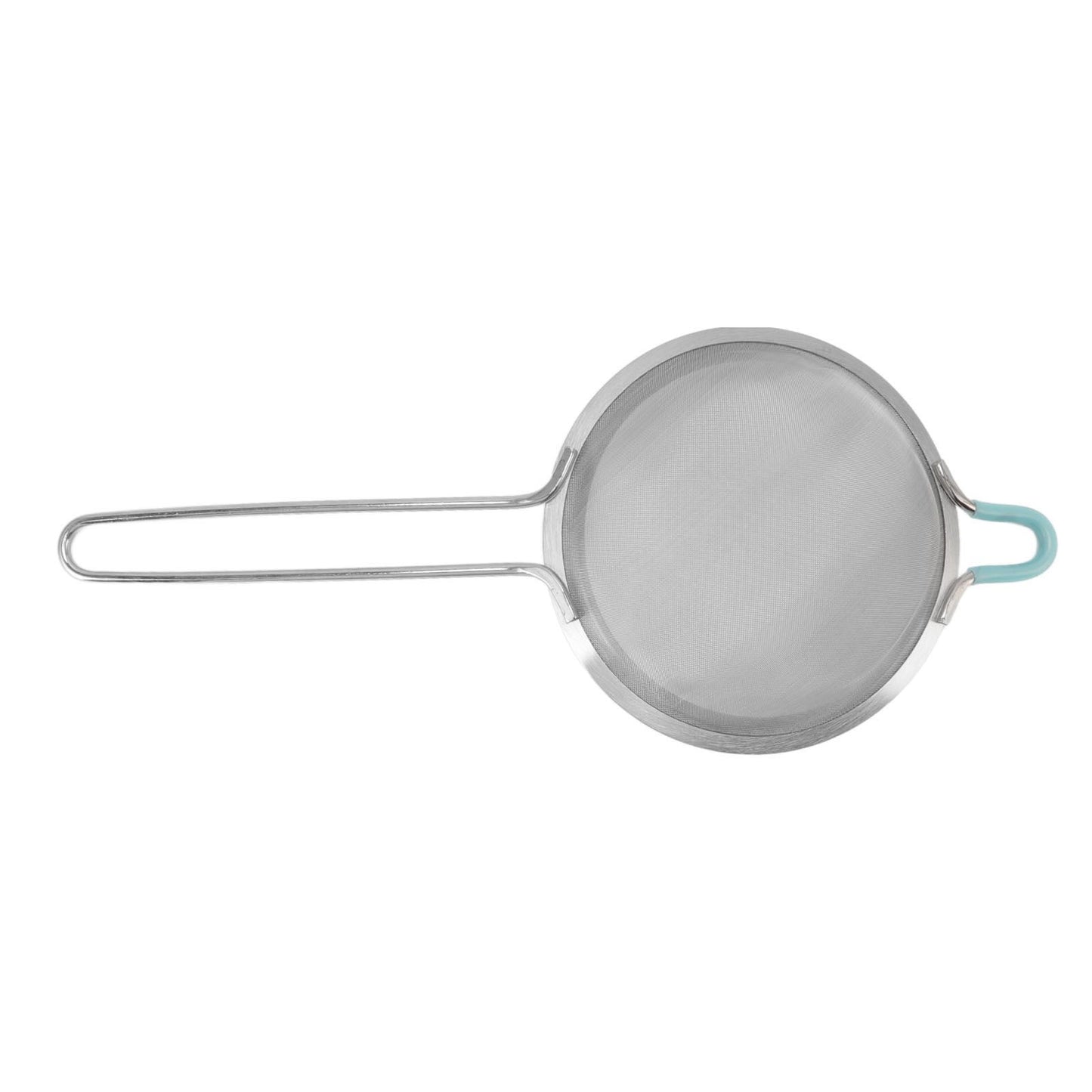 60 Mesh Fine Strainer Stainless Steel Handheld Flour Colander with Long Handle for Kitchen 14cm/5.5in