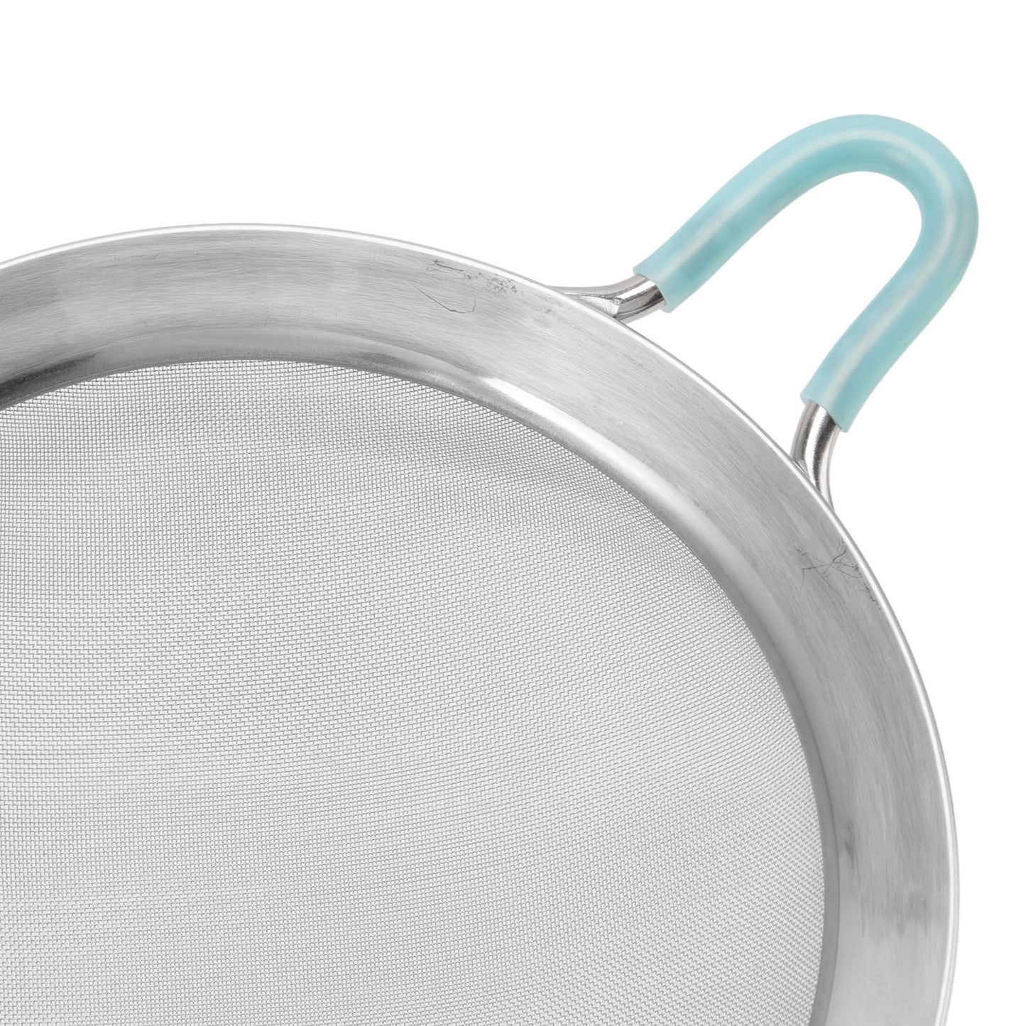 60 Mesh Fine Strainer Stainless Steel Handheld Flour Colander with Long Handle for Kitchen 20cm/7.9in