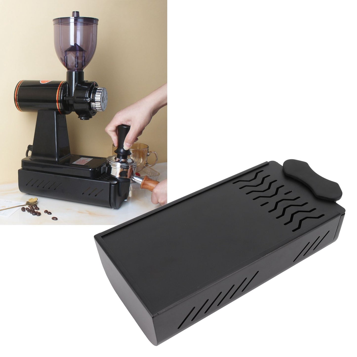 Knock Box Drawer Stainless Steel Detachable Anti Slip Feet Coffee Ground Knock Container Black