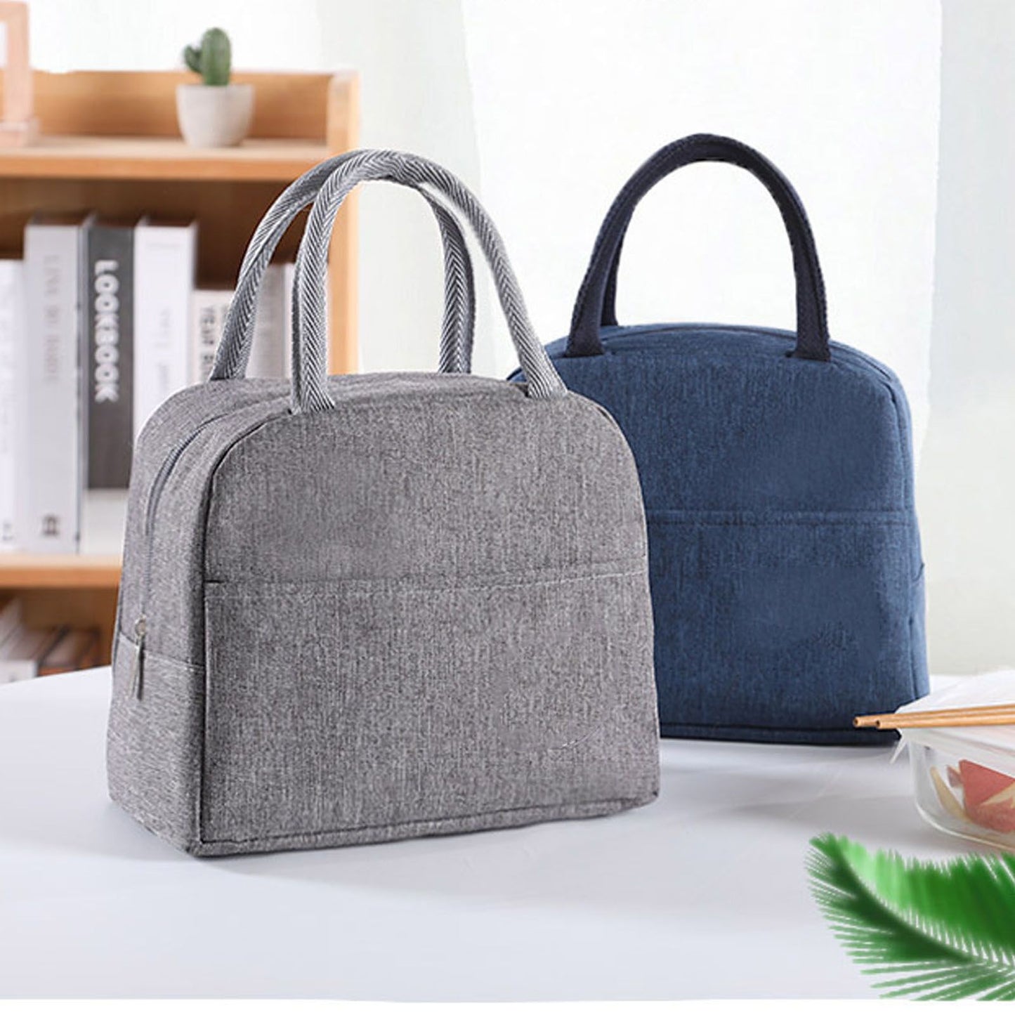 Tote Lunch Bag Reusable Insulated Cooler High Capacity Waterproof for Men Women Work Picnic Beach Dark Blue