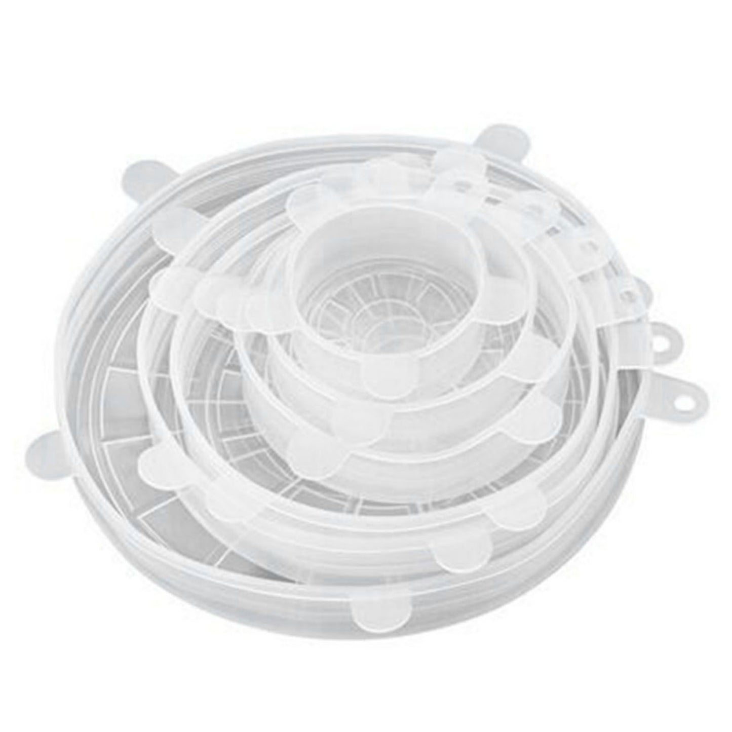 6 Pcs Silicone Stretch Lids High Temperature Resistance Round Reusable Silicone Lids for Refrigerator Microwave Oven Silicone Cover 6 Pcs