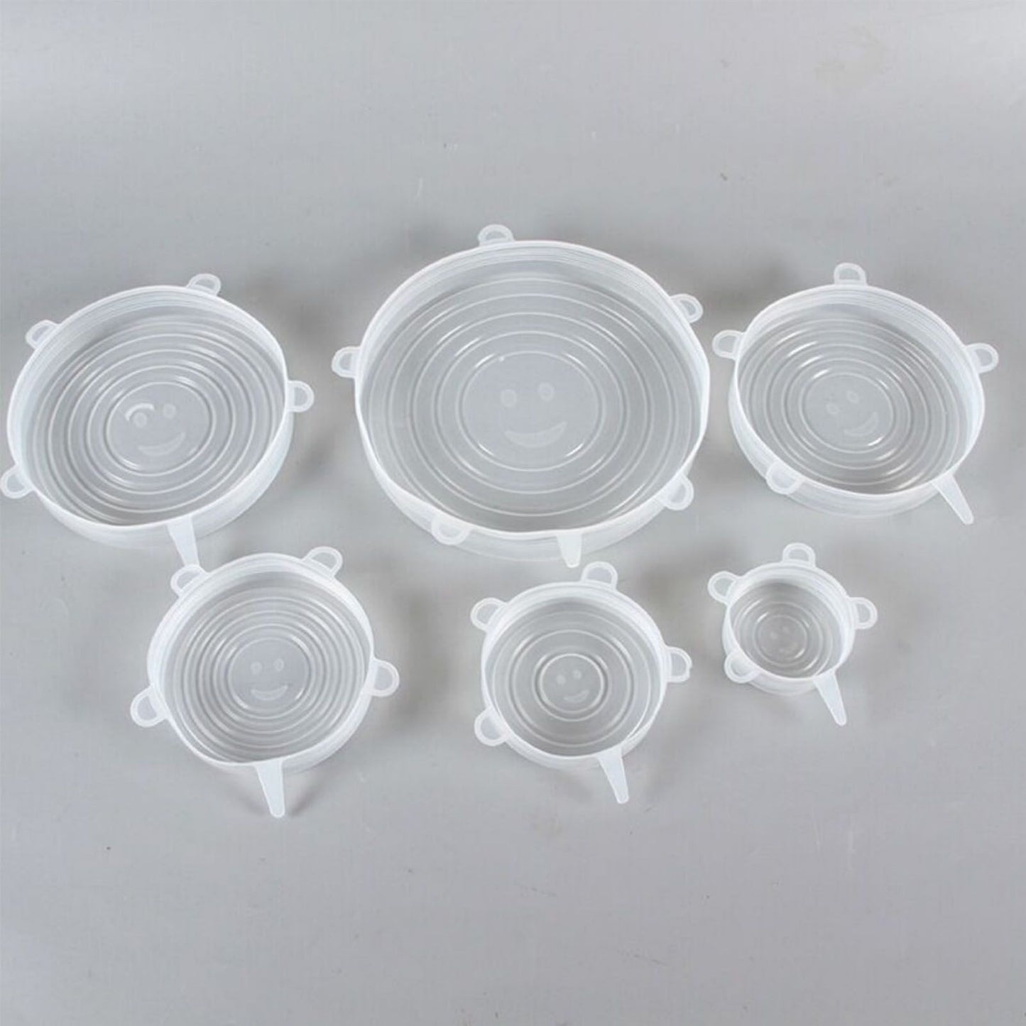 6 Pcs Silicone Stretch Lids High Temperature Resistance Round Reusable Silicone Lids for Refrigerator Microwave Oven Silicone Cover 6 Pcs