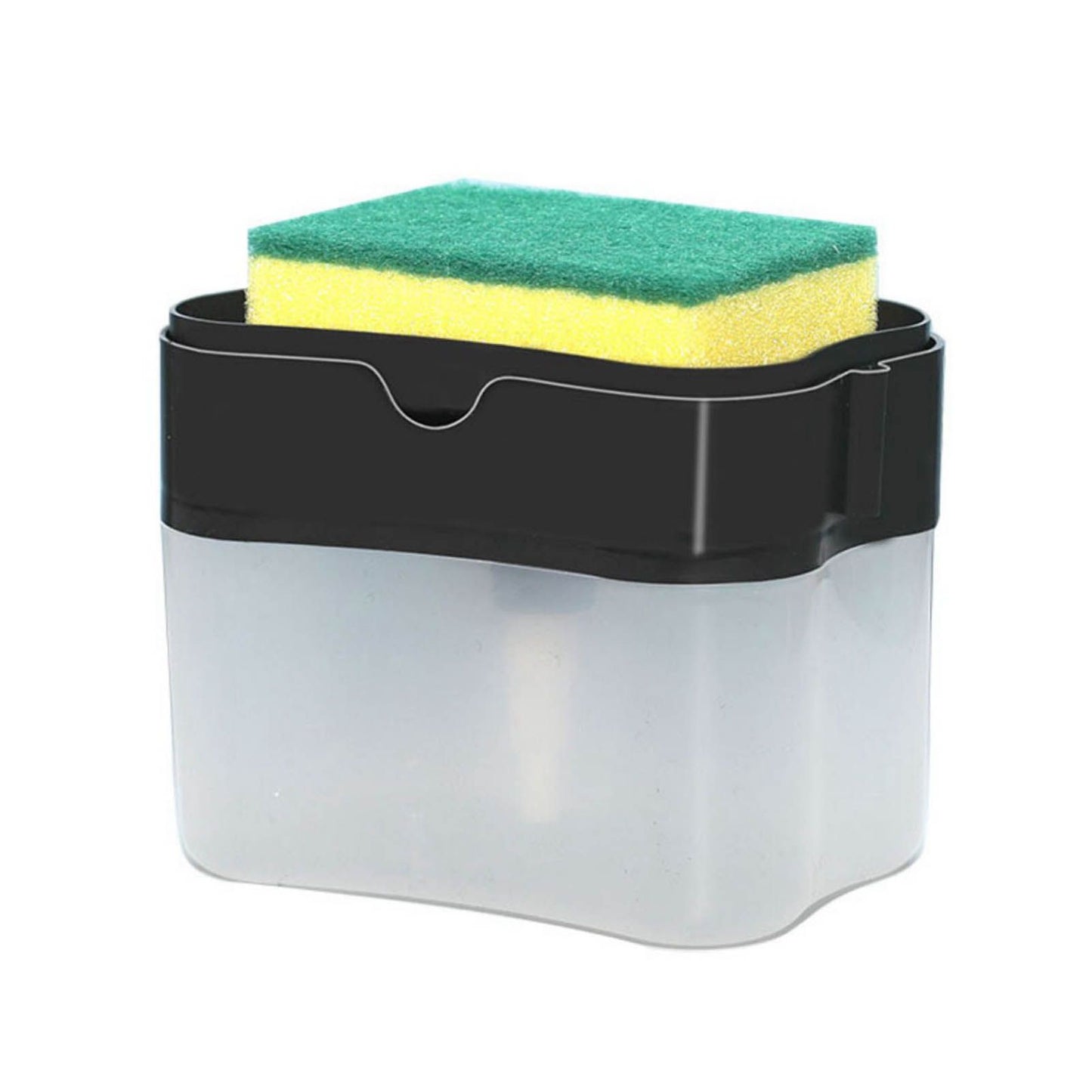 Dish Liquid Dispenser Durable Plastic Effort Saving Press Large Capacity Dish Detergent Dispenser for Kitchen Home Black