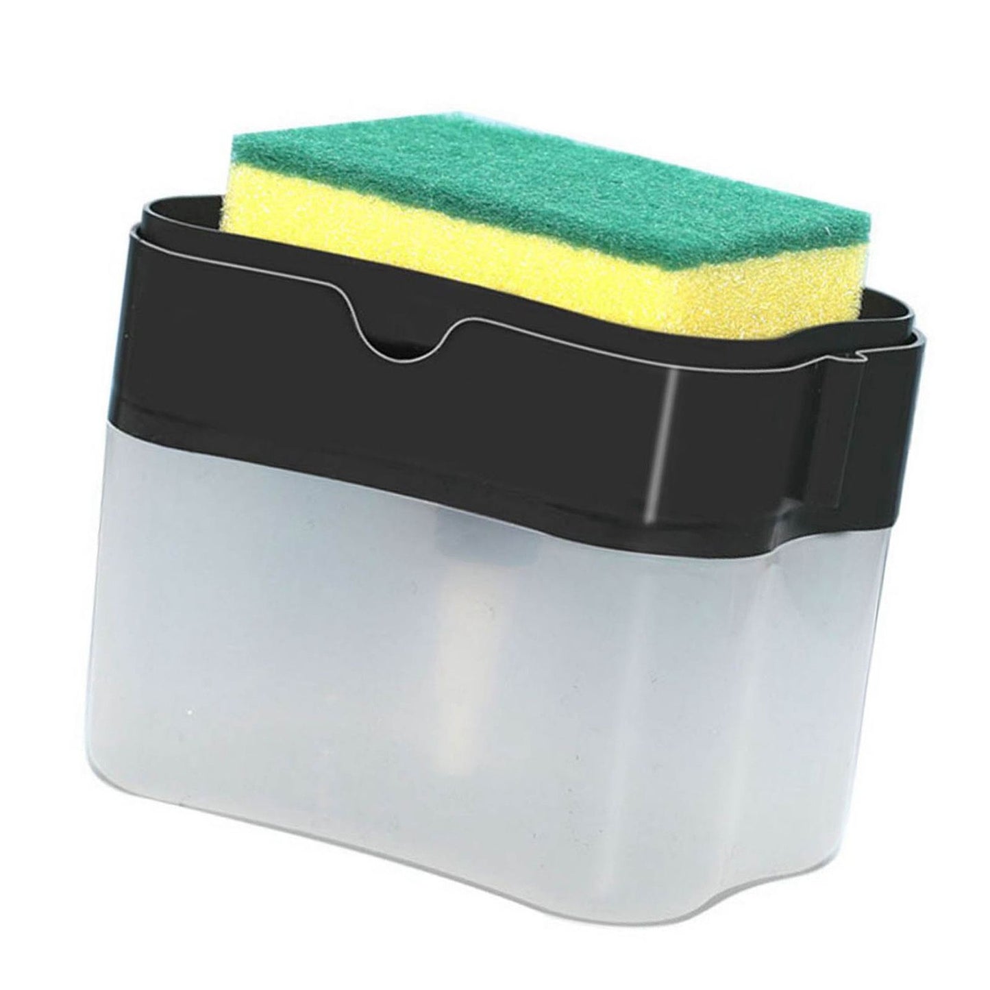 Dish Liquid Dispenser Durable Plastic Effort Saving Press Large Capacity Dish Detergent Dispenser for Kitchen Home Black