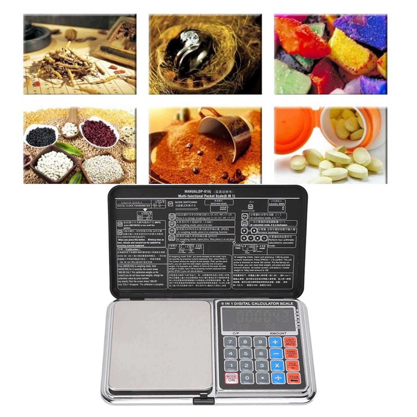 0.01/100G Digital Calculator Scale Kitchen Scale Baking Food Precise Scale with White Light Backlit Screen