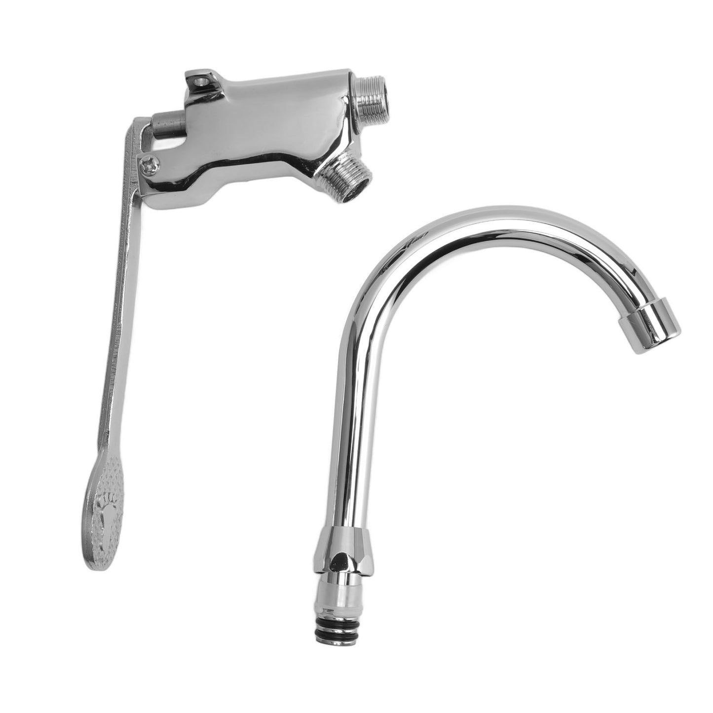 Foot Pedal Control Valve Faucet Stainless Steel Kitchen Sink Water Tap Vertical Basin Switch Faucet