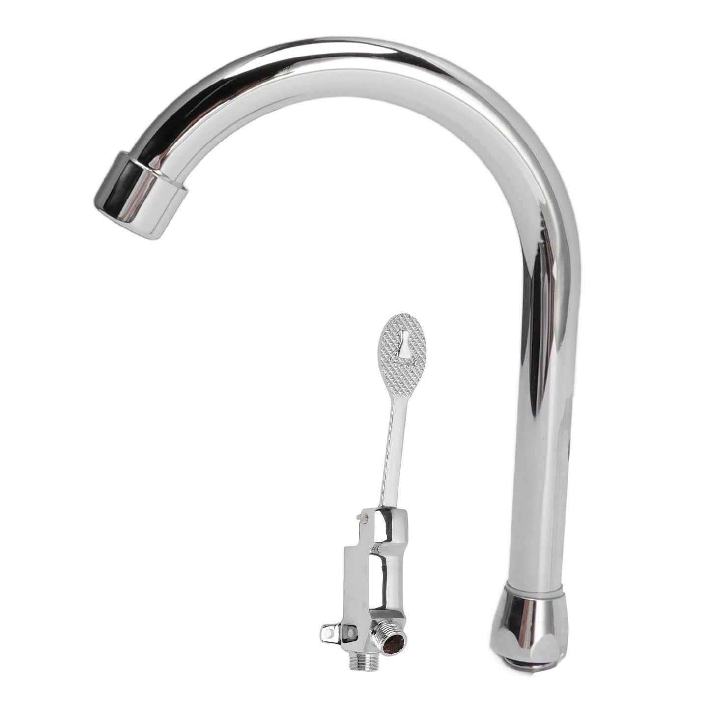 Foot Pedal Faucet Set Stainless Steel Hands Free Silver Touchless Floor Mount Foot Control Water Tap Kit