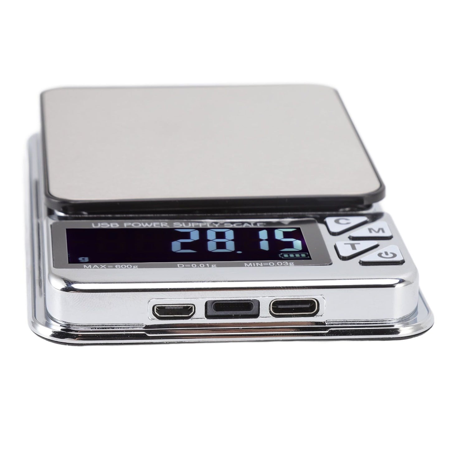 High Accuracy Digital Scale 600/0.01g LCD Display Waterproof USB Charging Electronic Scale for Kitchen Jewelry