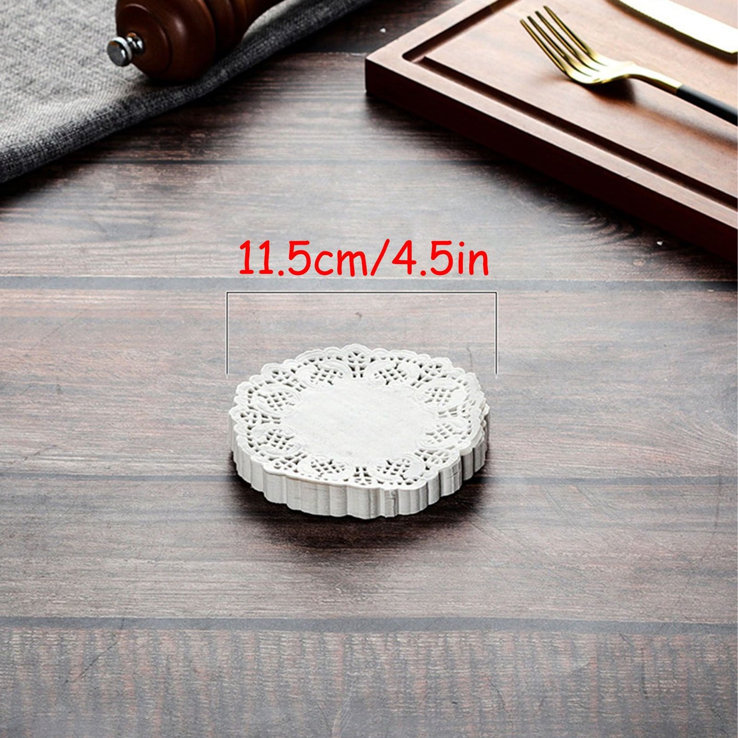 150pcs White Lace Round Paper Doilies Disposable Hollow Flower Oil Absorbing Paper for Fried Food Pizza Desserts Cake 150pcs Oil Absorbing Paper