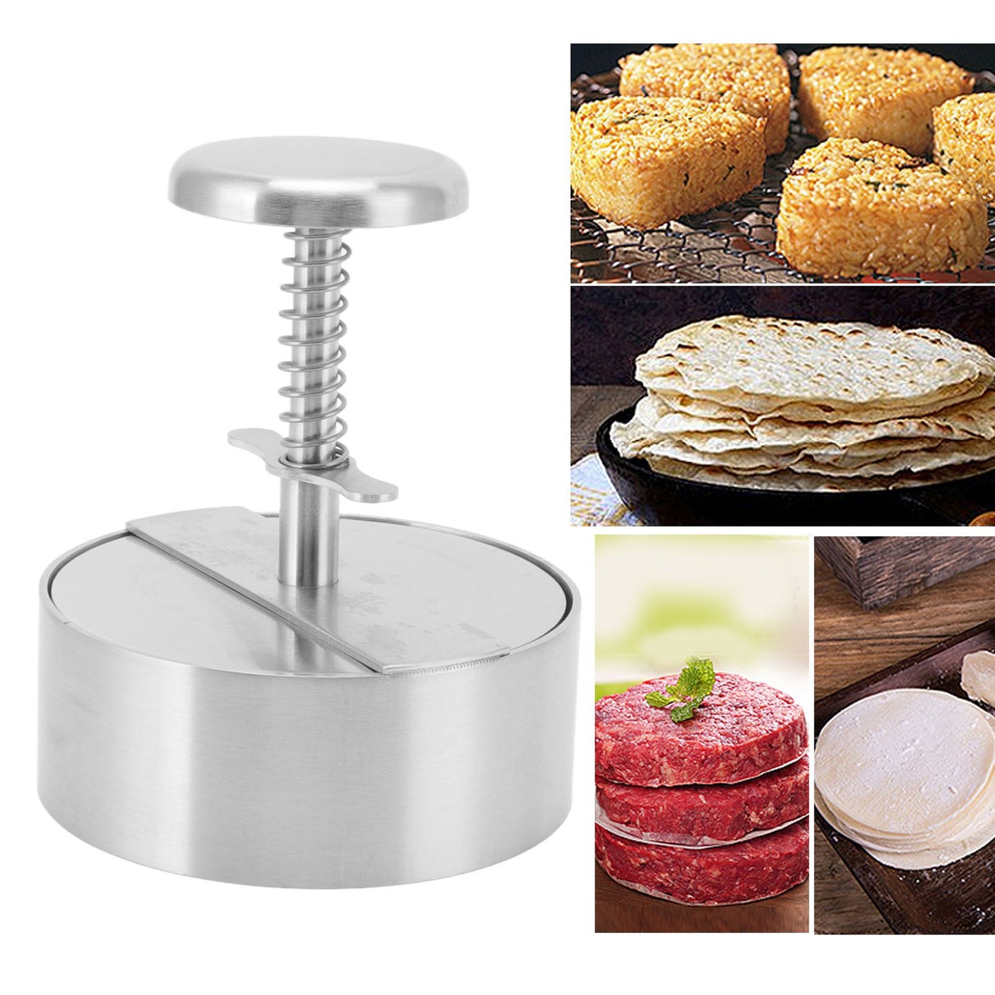 Hamburger Press Patty Maker 304 Stainless Steel Hamburger Meat Press for Kitchen Burgers Accessories