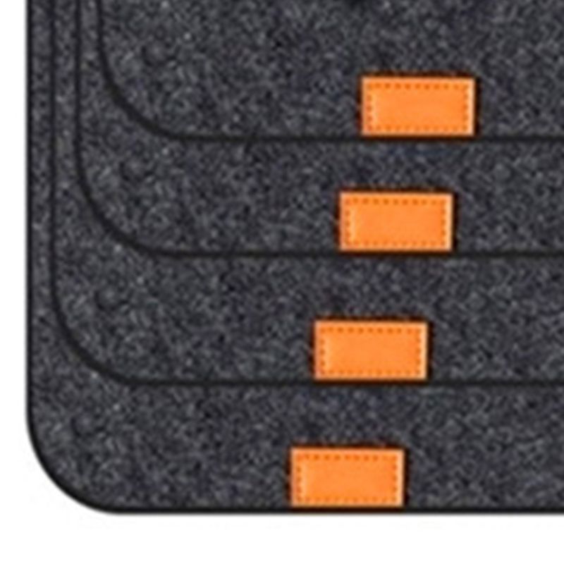 Placemat Cup Mat Set Felt Heat Insulation with Fork Bag Tableware Mat for Home Kitchen Dark Gray