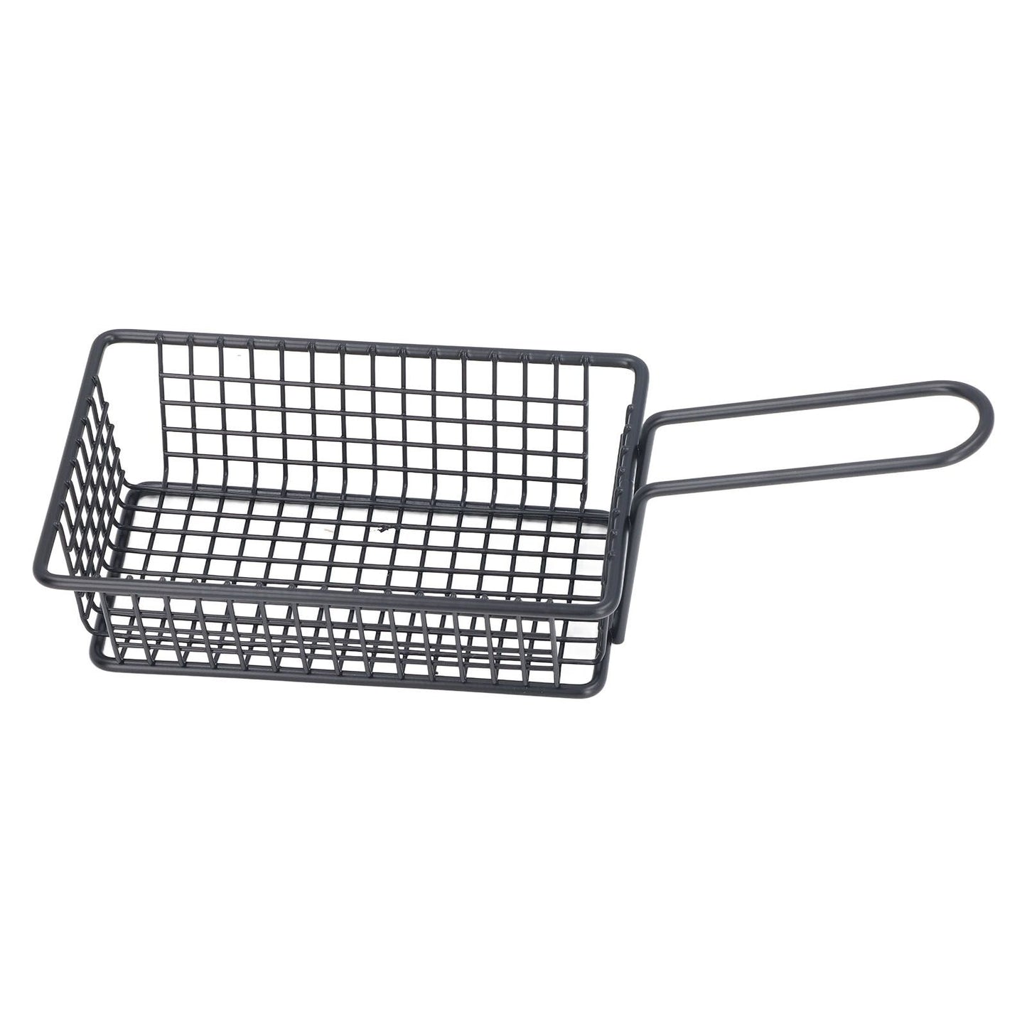 Fryer Basket Food Grade Stainless Steel French Fry Holder Frying Strainer with Handle for Restaurant Home Short Rectangle