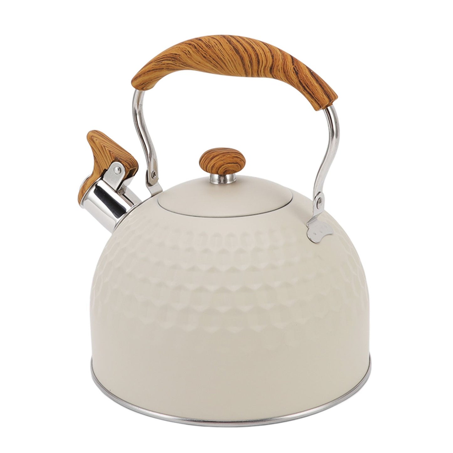 Whistling Kettle 2.5L Stainless Steel Efficient Uniform Heating Stovetop Whistling Tea Pot with Heat Insulation Handle