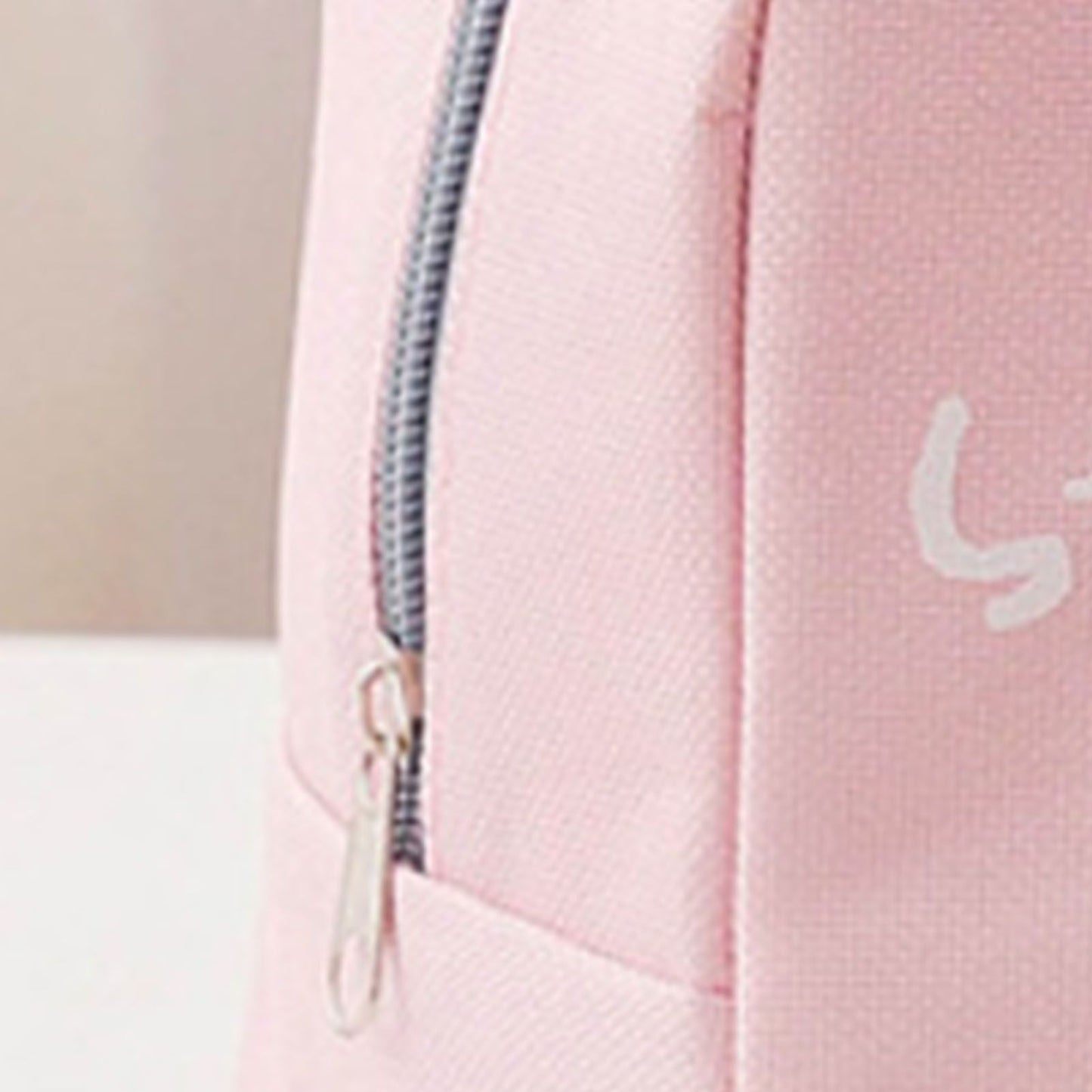 Lunch Bag Cartoon Style Zipper Widened Handle Oxford Cloth Aluminum Film Portable Lunchbox Bag for Student Pink