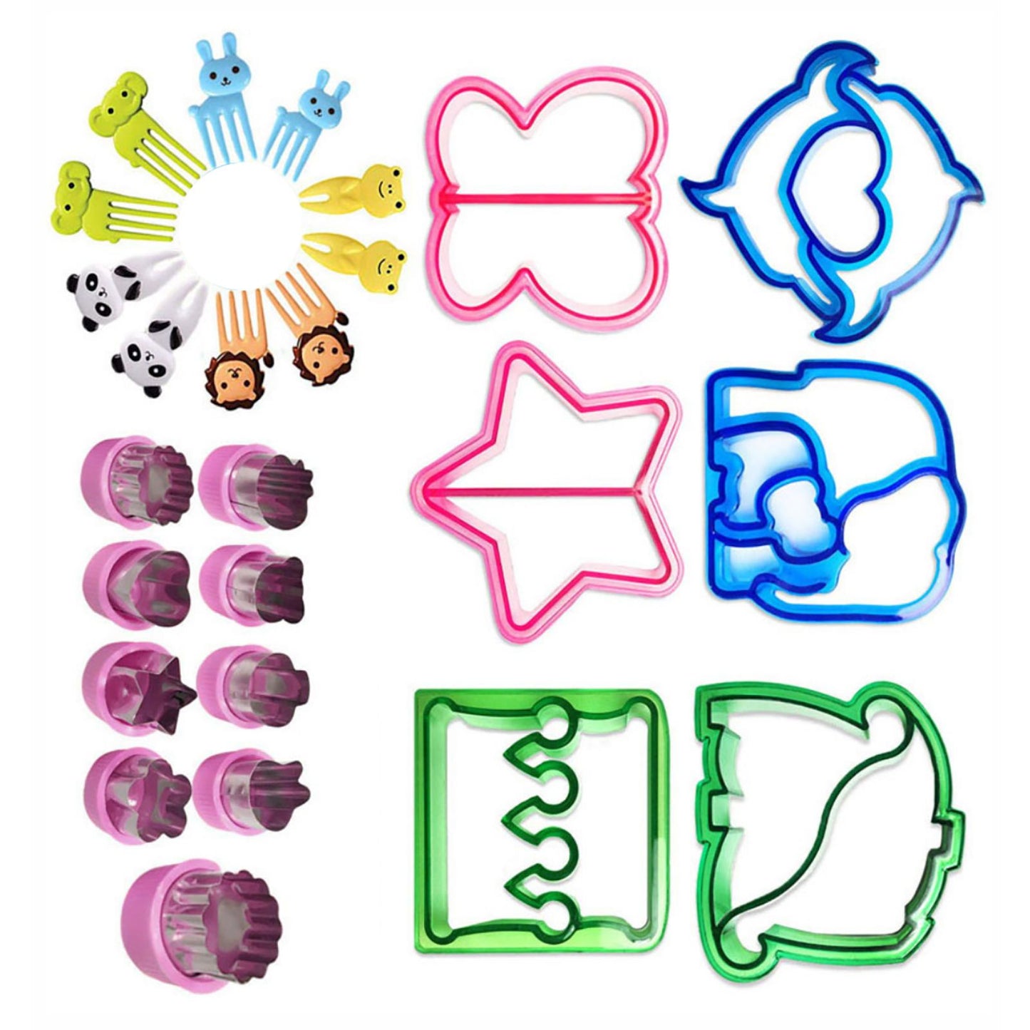 25Pcs Sandwich Cutters Set Safe Sandwiches Fruit Cookie Cutters for DIY Baking Kit