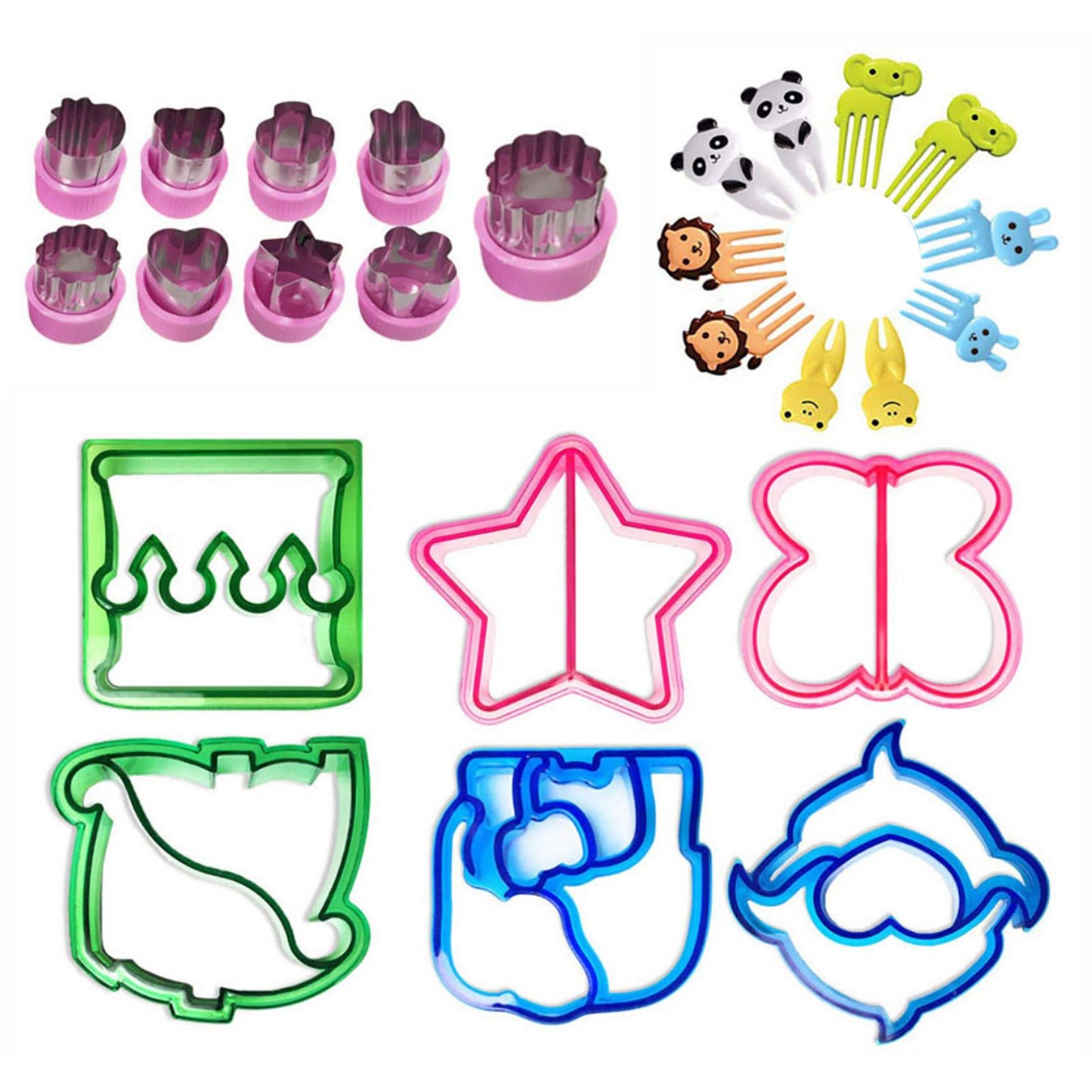 25Pcs Sandwich Cutters Set Safe Sandwiches Fruit Cookie Cutters for DIY Baking Kit