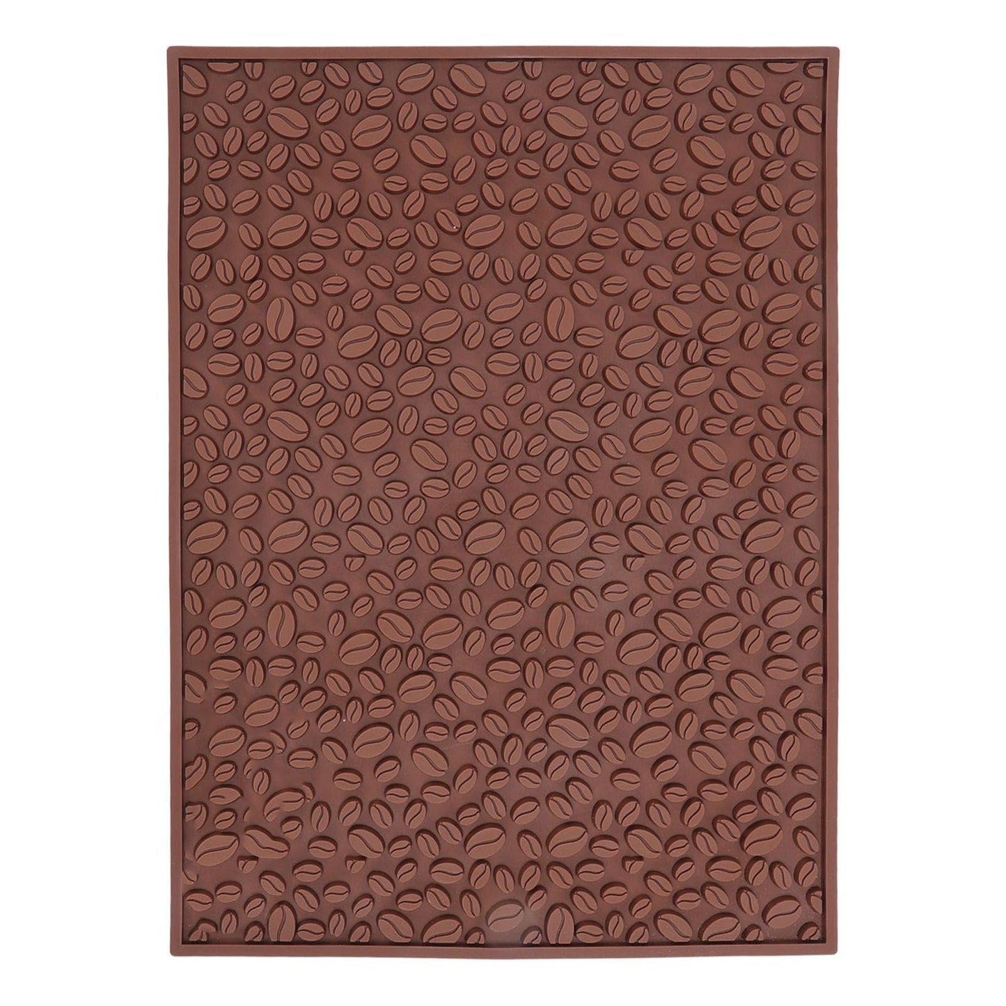 Non Slip Cup Mat Coffee Bean Design Desktop Bar Counter PVC Pad for Water Draining Filtering Brown