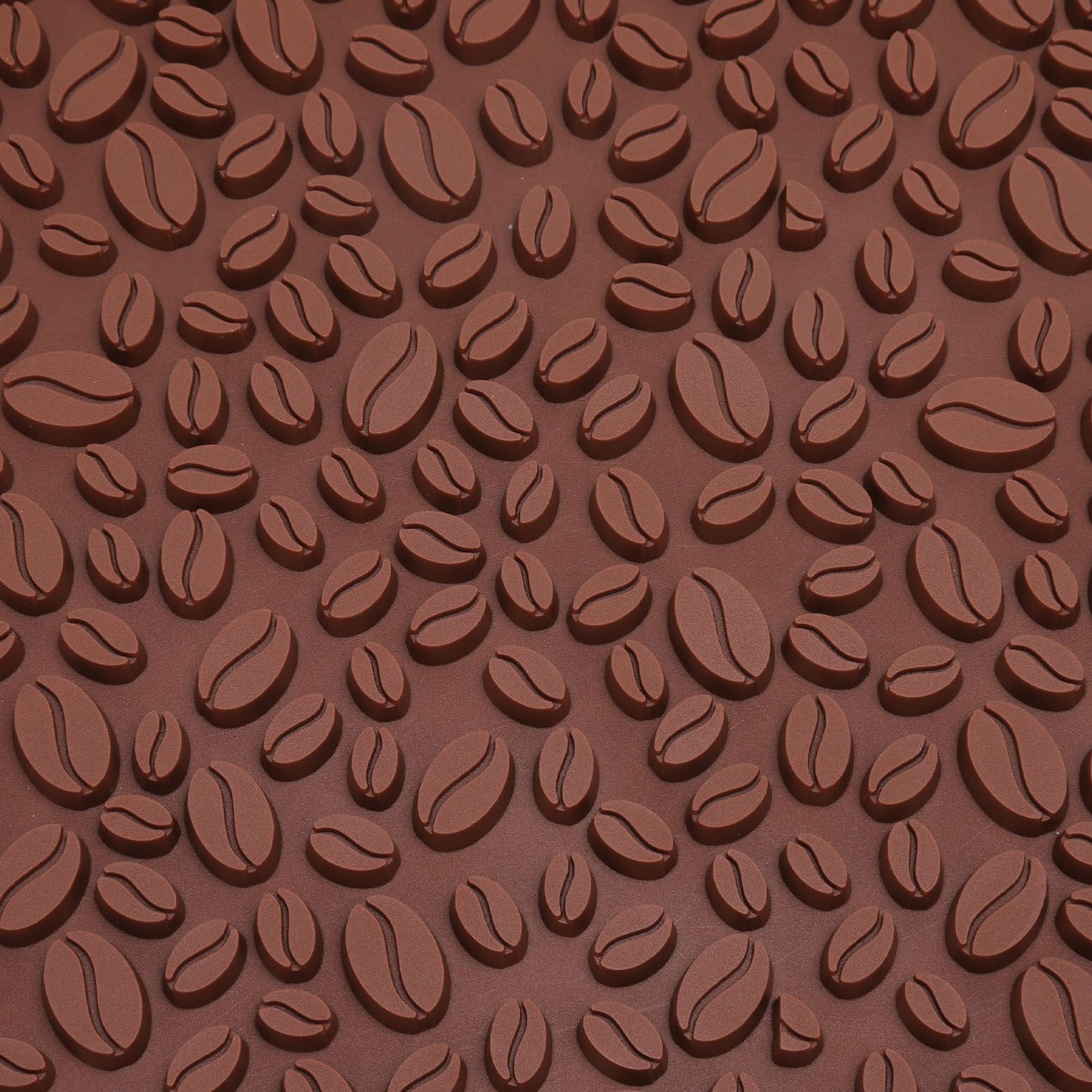 Non Slip Cup Mat Coffee Bean Design Desktop Bar Counter PVC Pad for Water Draining Filtering Brown