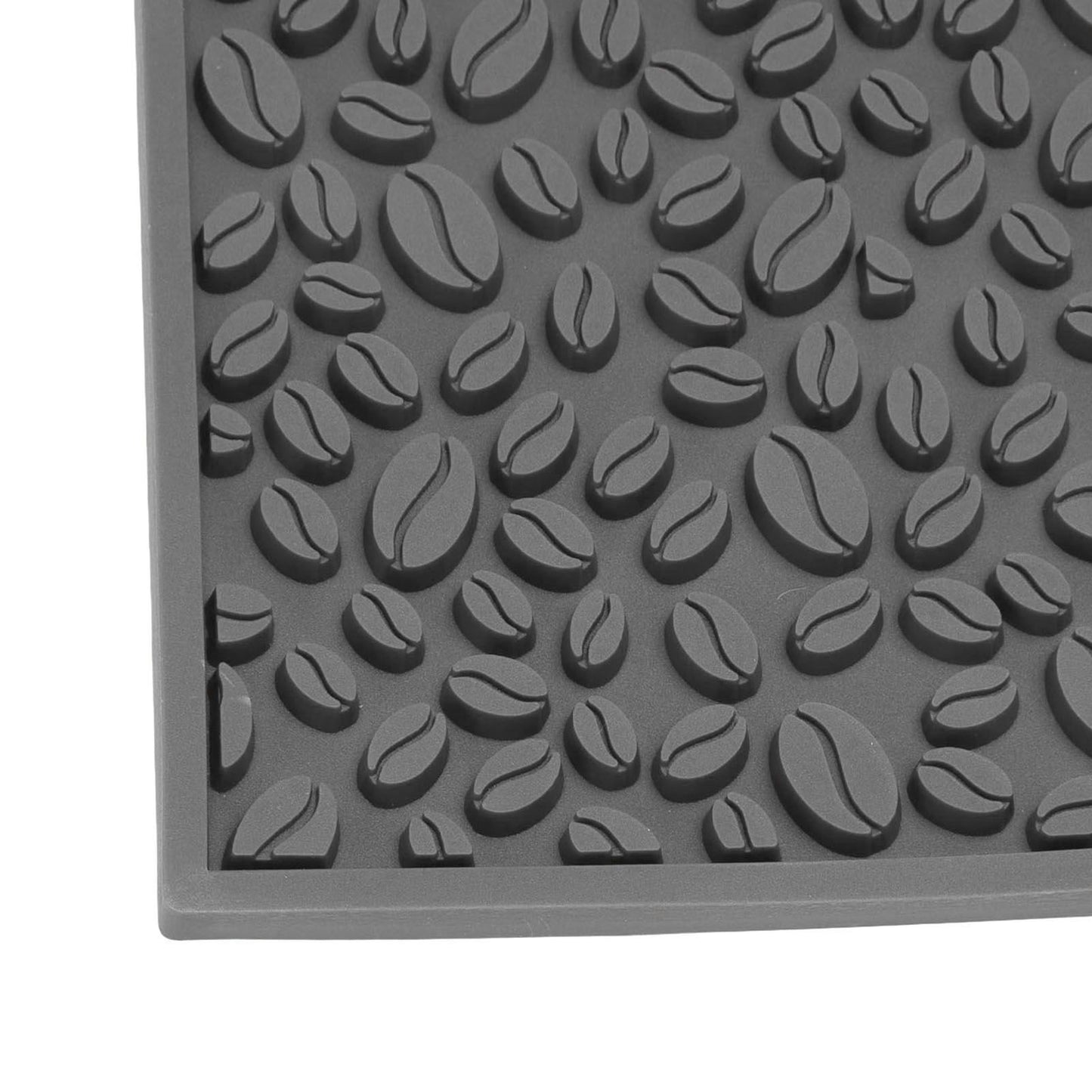 Non Slip Cup Mat Coffee Bean Design Desktop Bar Counter PVC Pad for Water Draining Filtering Grey