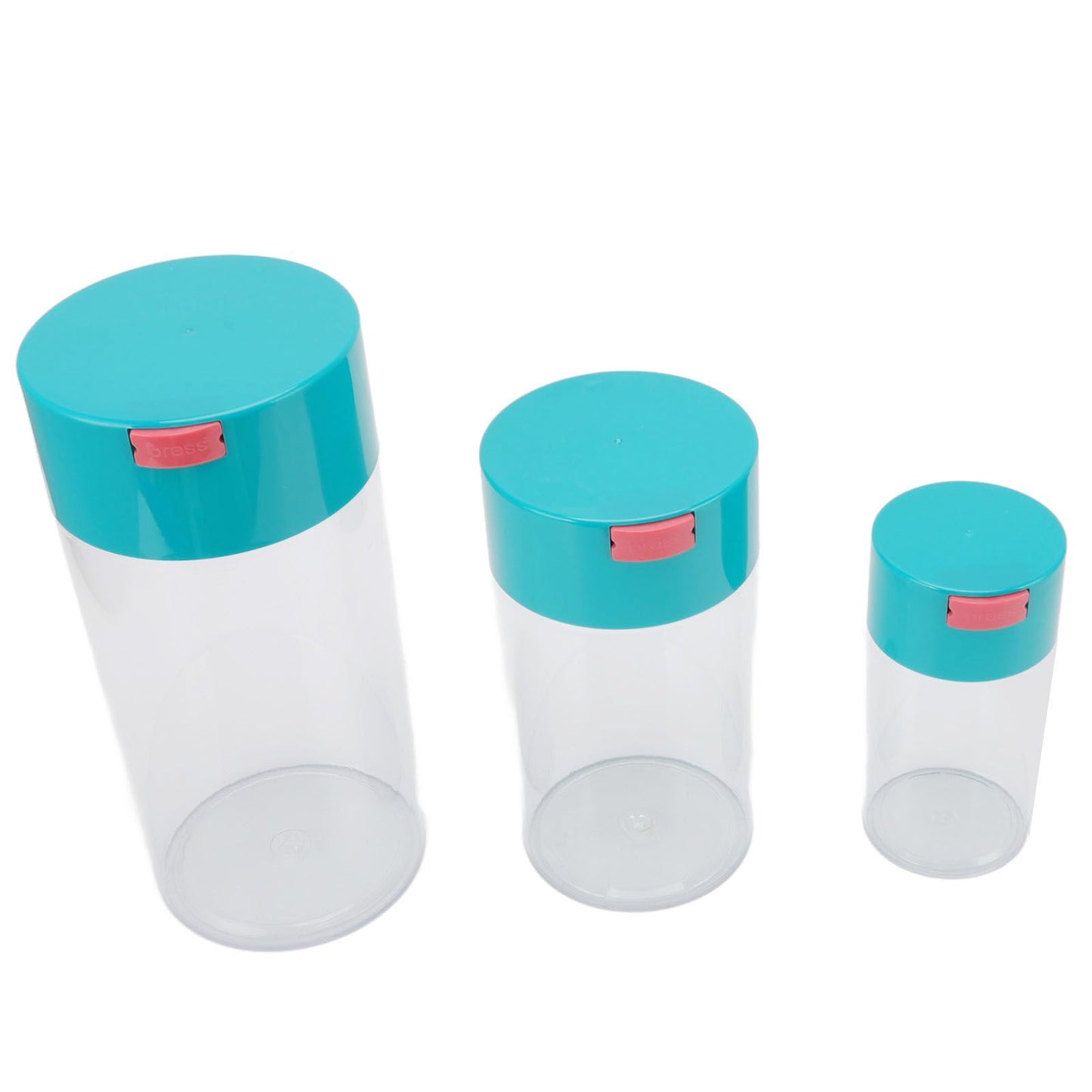 Airtight Jar Set Transparent 2100ml 1100ml 400ml Plastic Vacuum Storage Cans for Dried Fruit Coffee Bean Tea