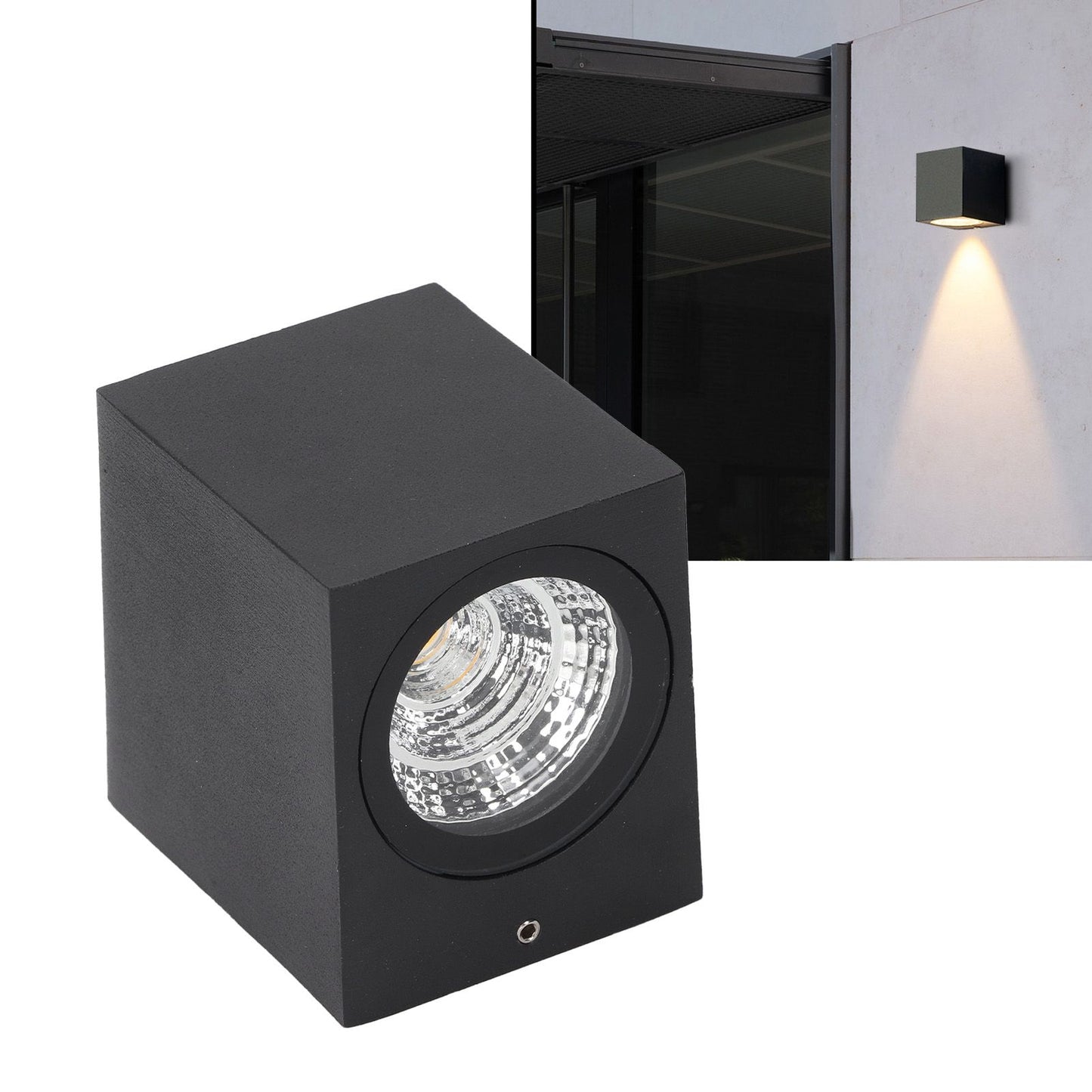 5W Outdoor LED Wall Lamp Light Aluminum Waterproof 85‑265V for Hallway Patio Porch Exterior Light Fixtures 8x7.5x6.5cm Warm Light