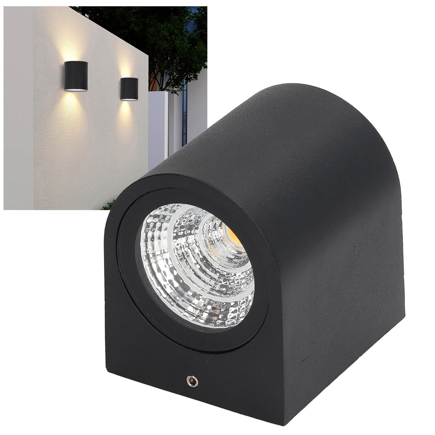 5W LED Wall Light Cylindrical Aluminum Case Lighting Lamp for Corridor Porch Aisle 85‑265V 3000K Warm Light