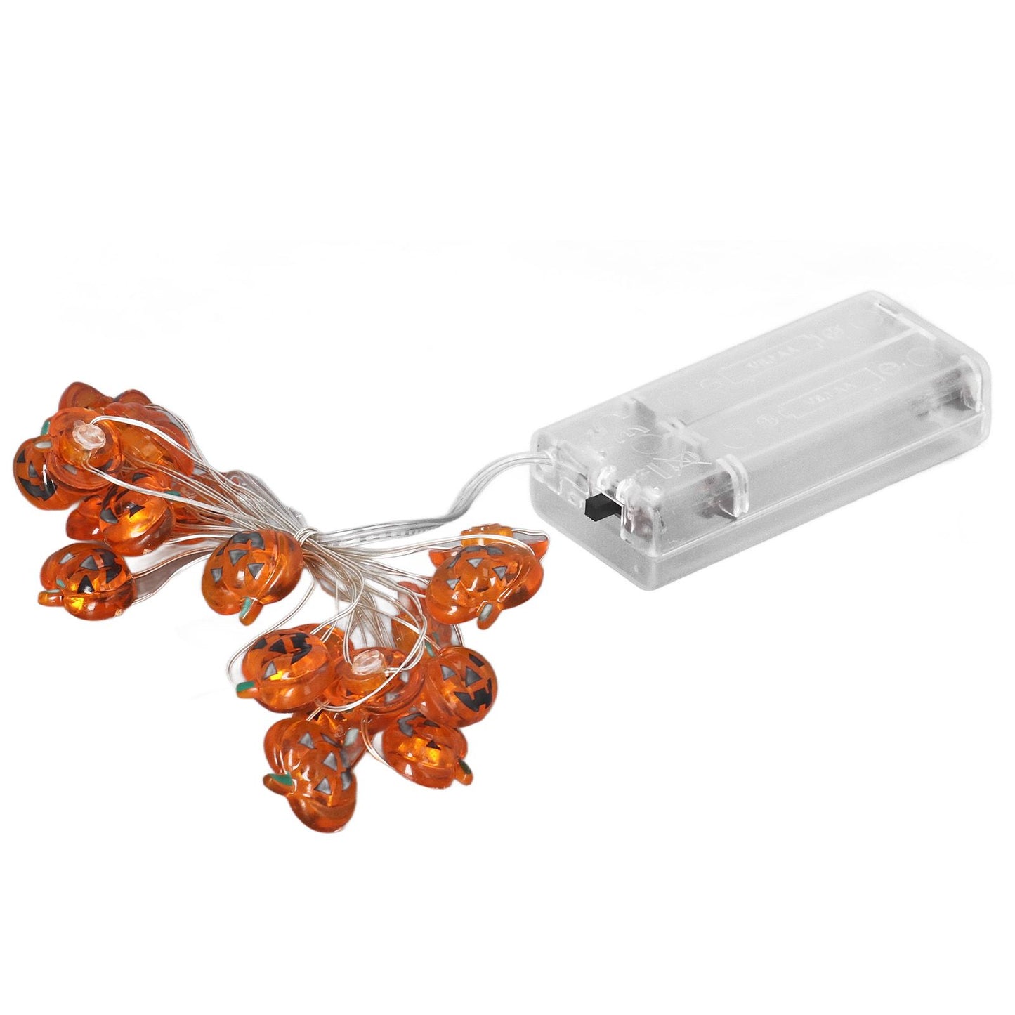 Pumpkin Lights String 2m Long 20pcs LED Copper Wire DIY Battery Powered Decorative Halloween Decor for Indoor Outdoor