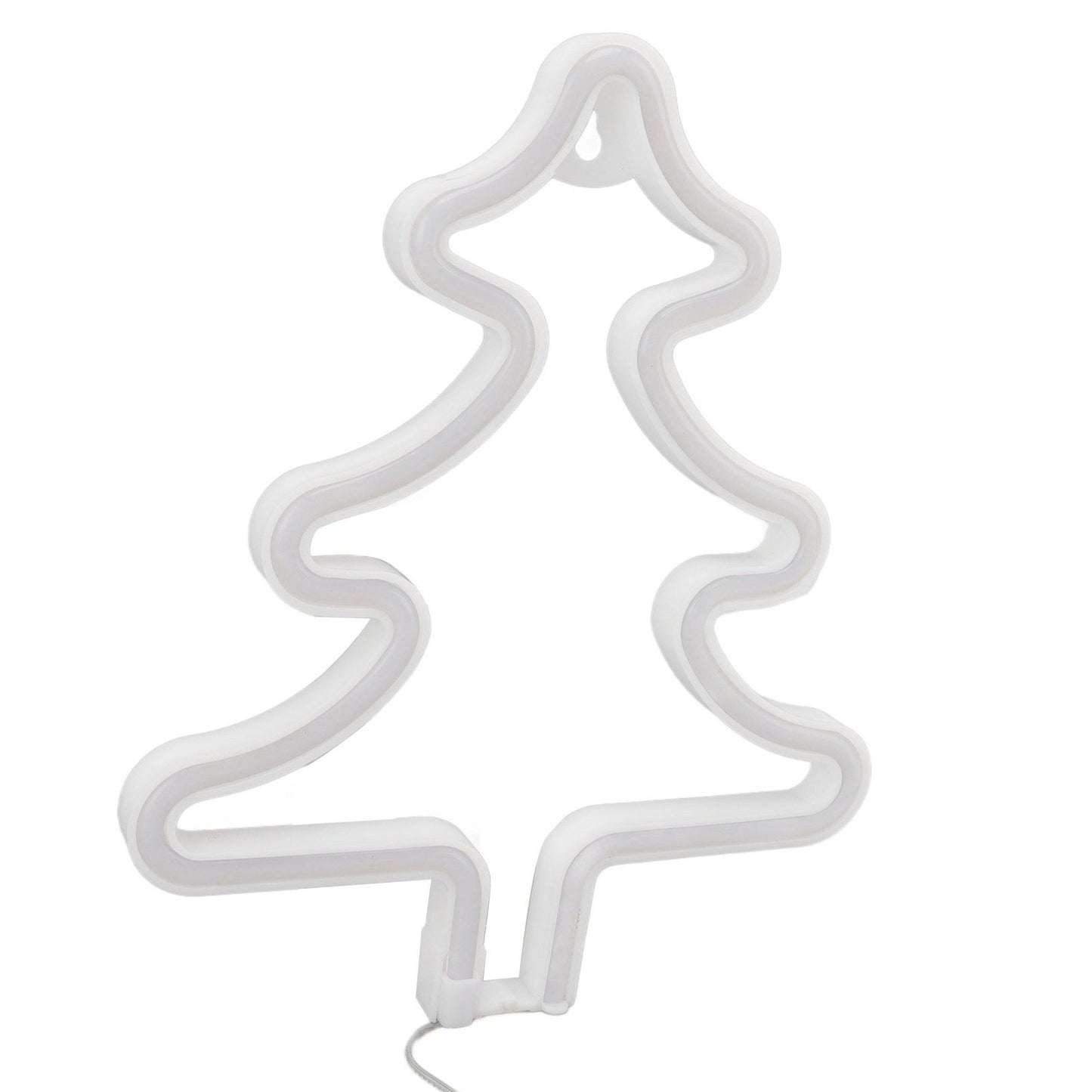 Christmas Neon Sign Christmas Tree Shape Neon Light USB Decorative Night Light for Desk Wall Display