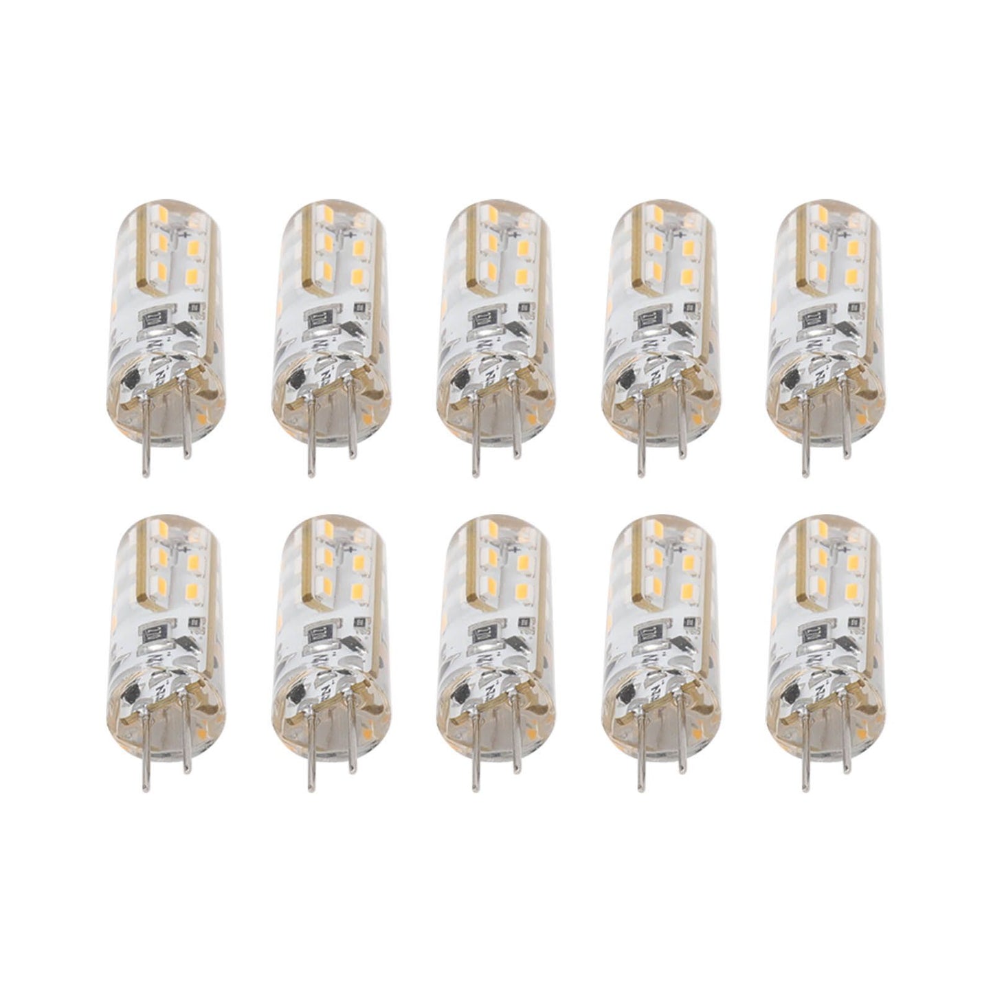 10pcs G4 LED Bulb 1.5W DC12V Warm White 3000K 110LM Bi Pin Light Bulbs LED for Cabinet Lighting Courtyard