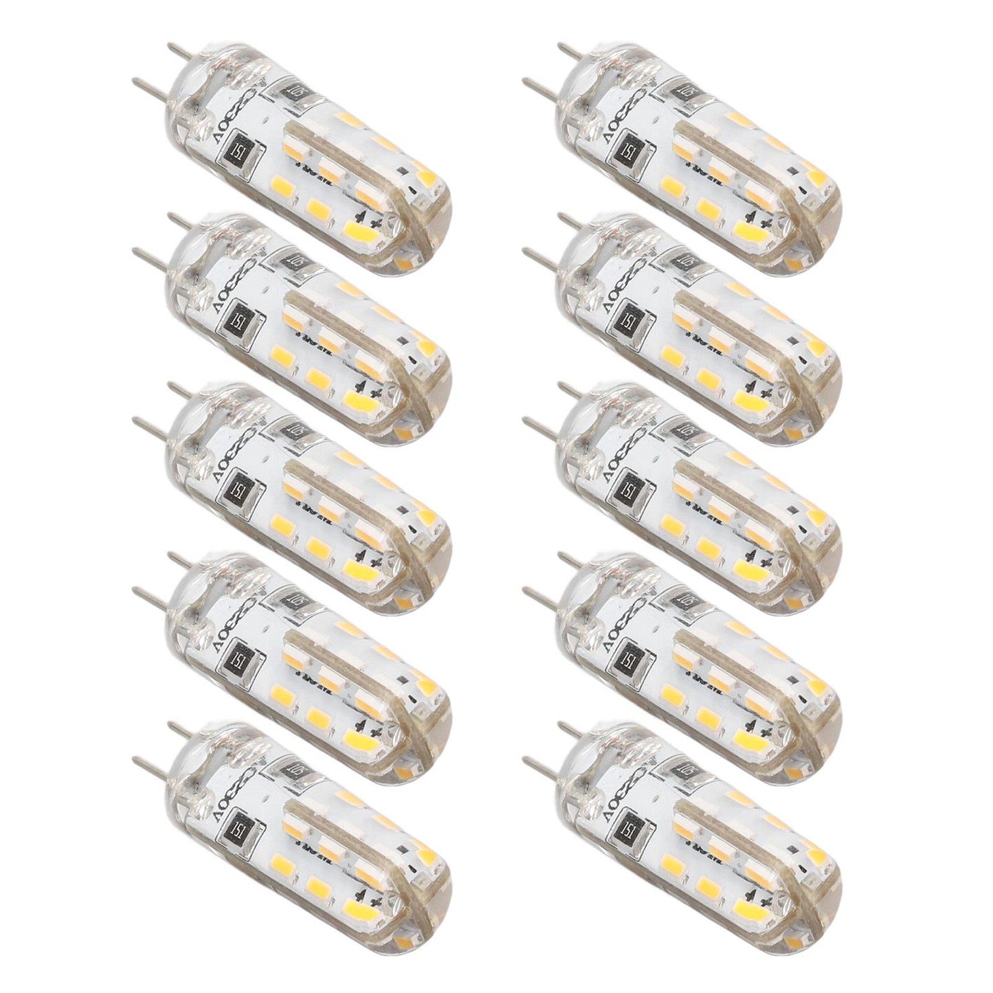 10 Pcs G4 LED Bulbs Bi Pin Base Silicone Warm White 3000K 1.5W AC220V 110LM Landscape Bulbs Replacement