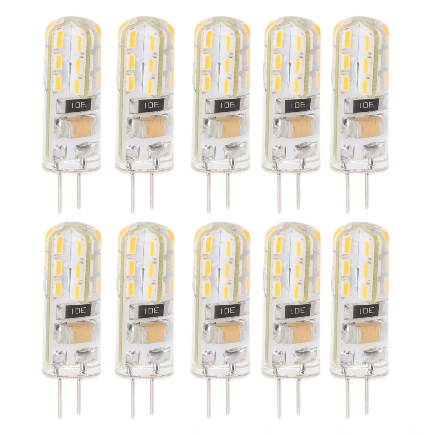 10pcs G4 LED Bulb Double Feet Base 1.5W AC110V 110LM Silicone Light Bulb for Landscape Lighting Courtyard Warm White 3000K