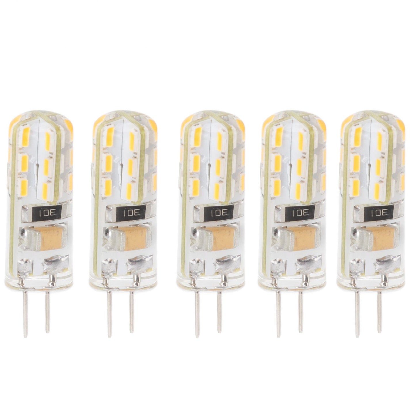 10pcs G4 LED Bulb Double Feet Base 1.5W AC110V 110LM Silicone Light Bulb for Landscape Lighting Courtyard Warm White 3000K