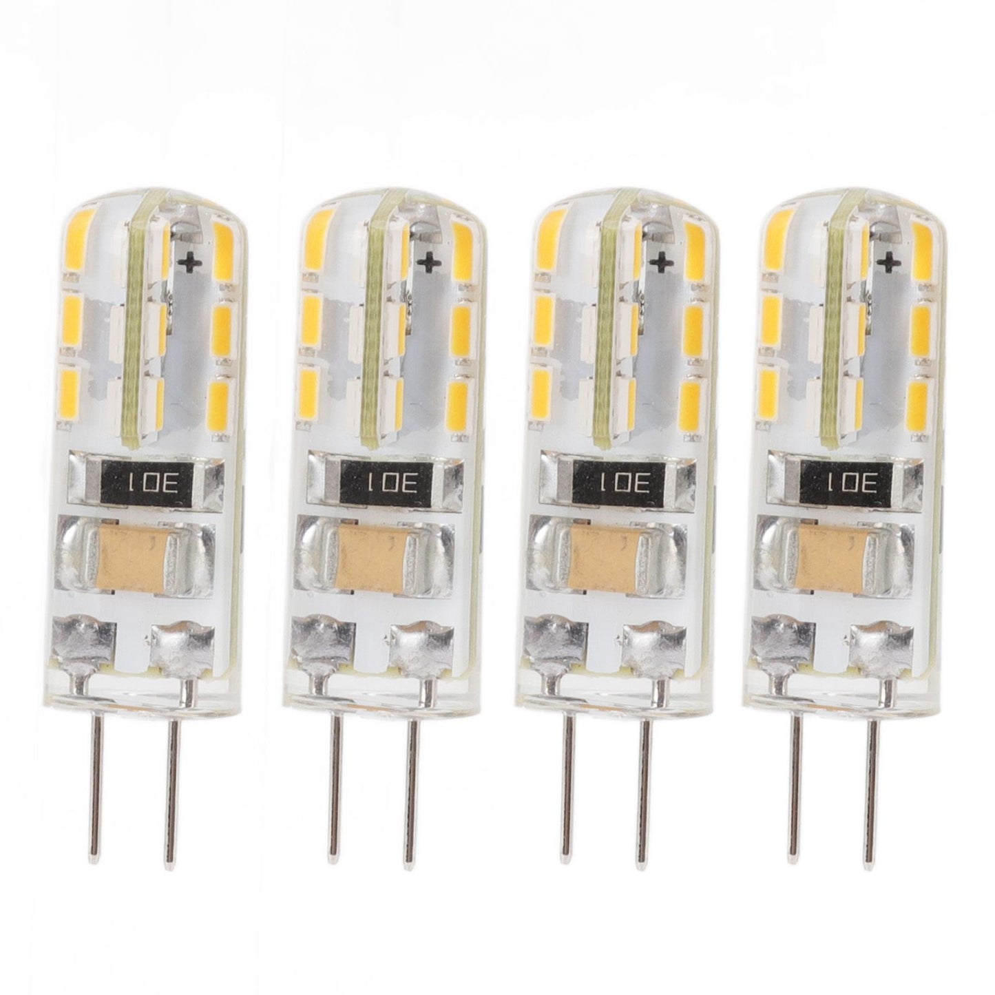 10pcs G4 LED Bulb Double Feet Base 1.5W AC110V 110LM Silicone Light Bulb for Landscape Lighting Courtyard Warm White 3000K