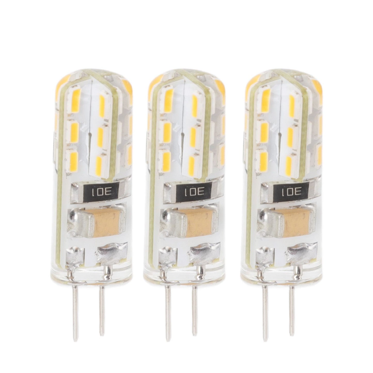 10pcs G4 LED Bulb Double Feet Base 1.5W AC110V 110LM Silicone Light Bulb for Landscape Lighting Courtyard Warm White 3000K
