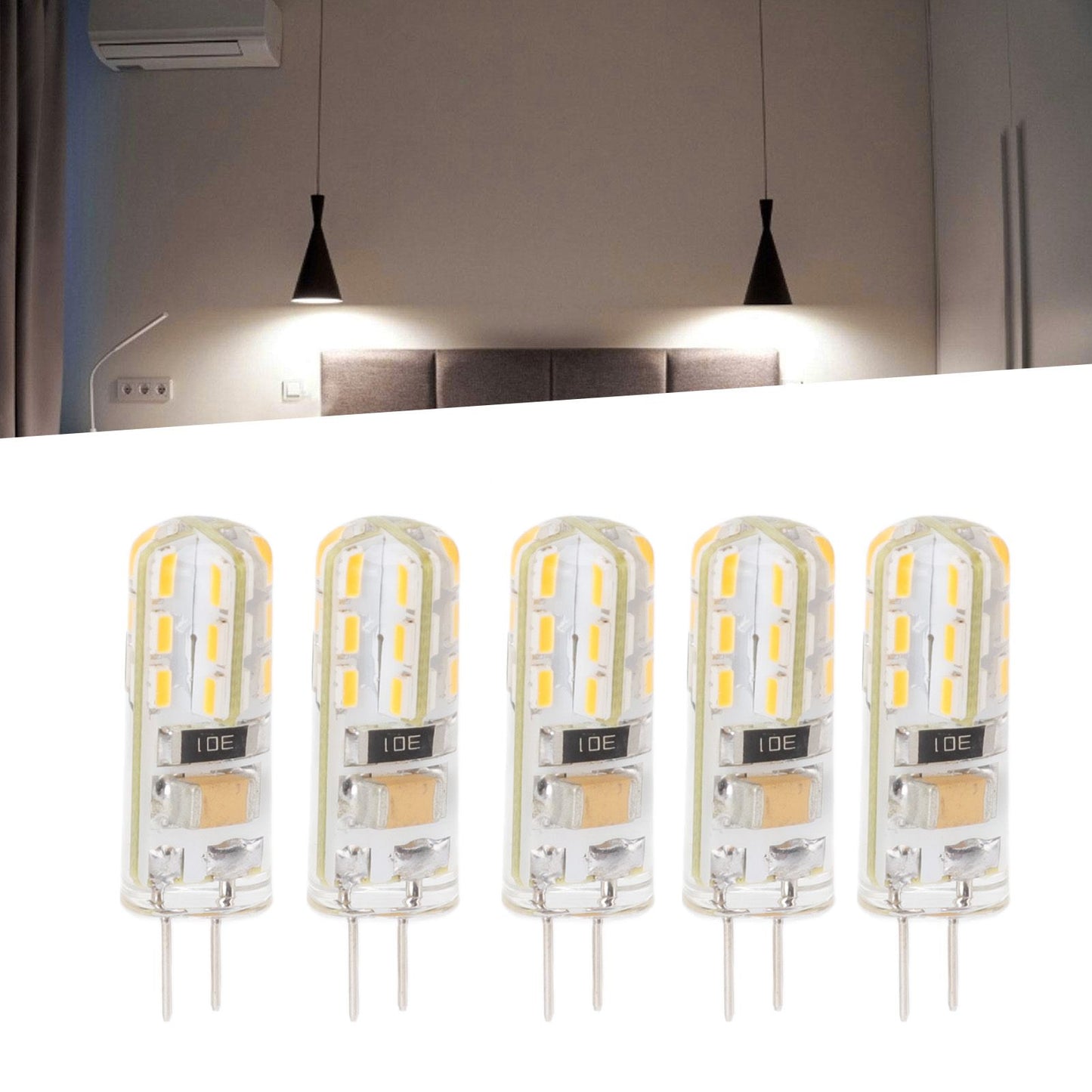 10pcs G4 LED Bulb Double Feet Base 1.5W AC110V 110LM Silicone Light Bulb for Landscape Lighting Courtyard Warm White 3000K