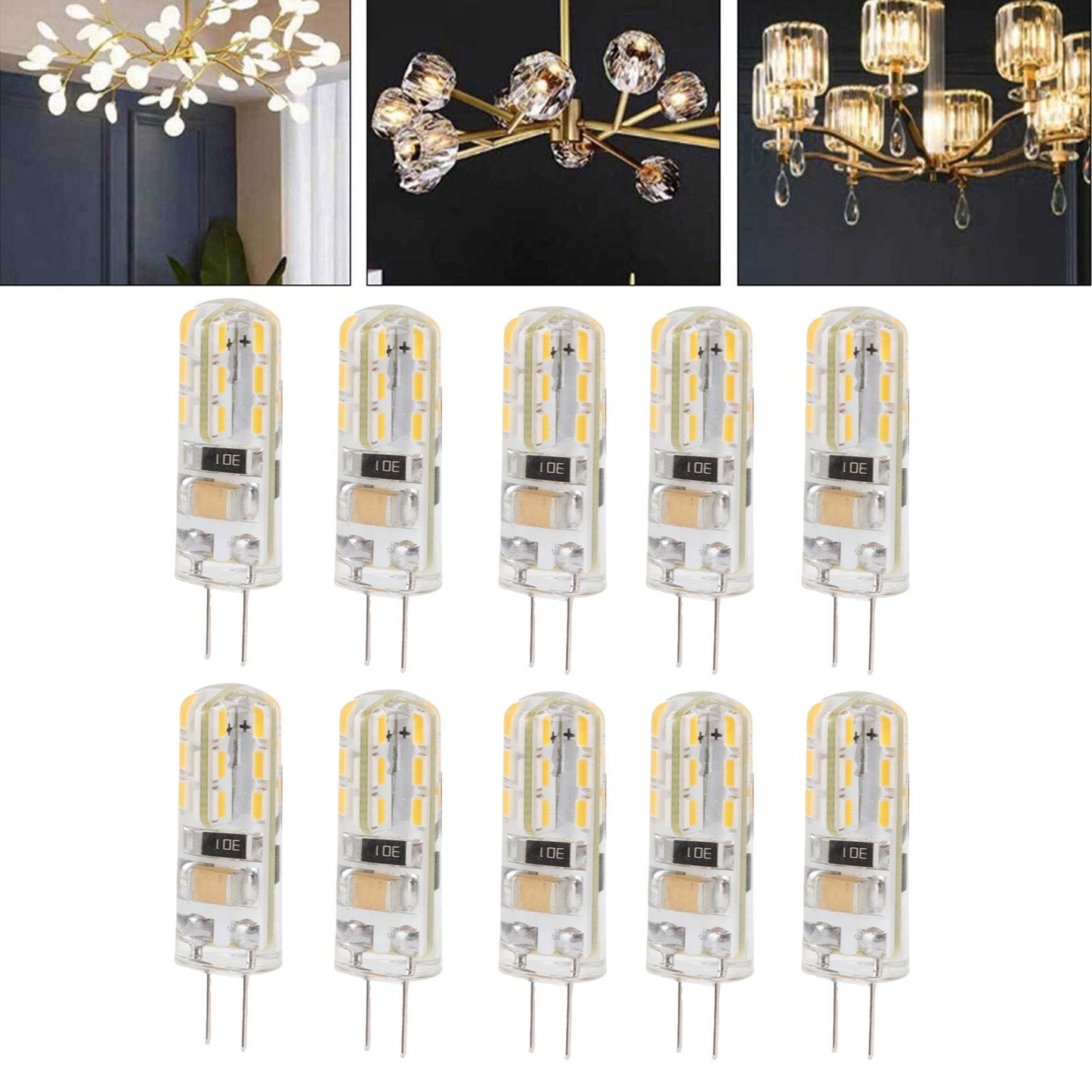 10pcs G4 LED Bulb Double Feet Base 1.5W AC110V 110LM Silicone Light Bulb for Landscape Lighting Courtyard Warm White 3000K