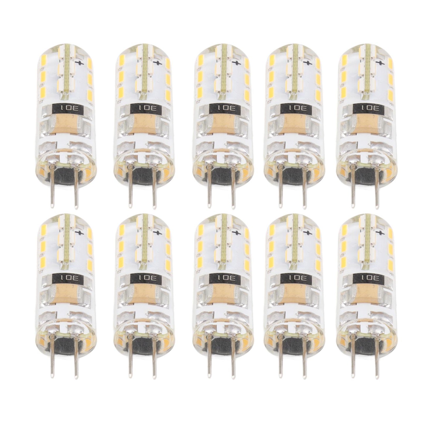 10pcs G4 LED Bulb Double Feet Base 1.5W AC110V 110LM Silicone Light Bulb for Landscape Lighting Courtyard White Light 6000K