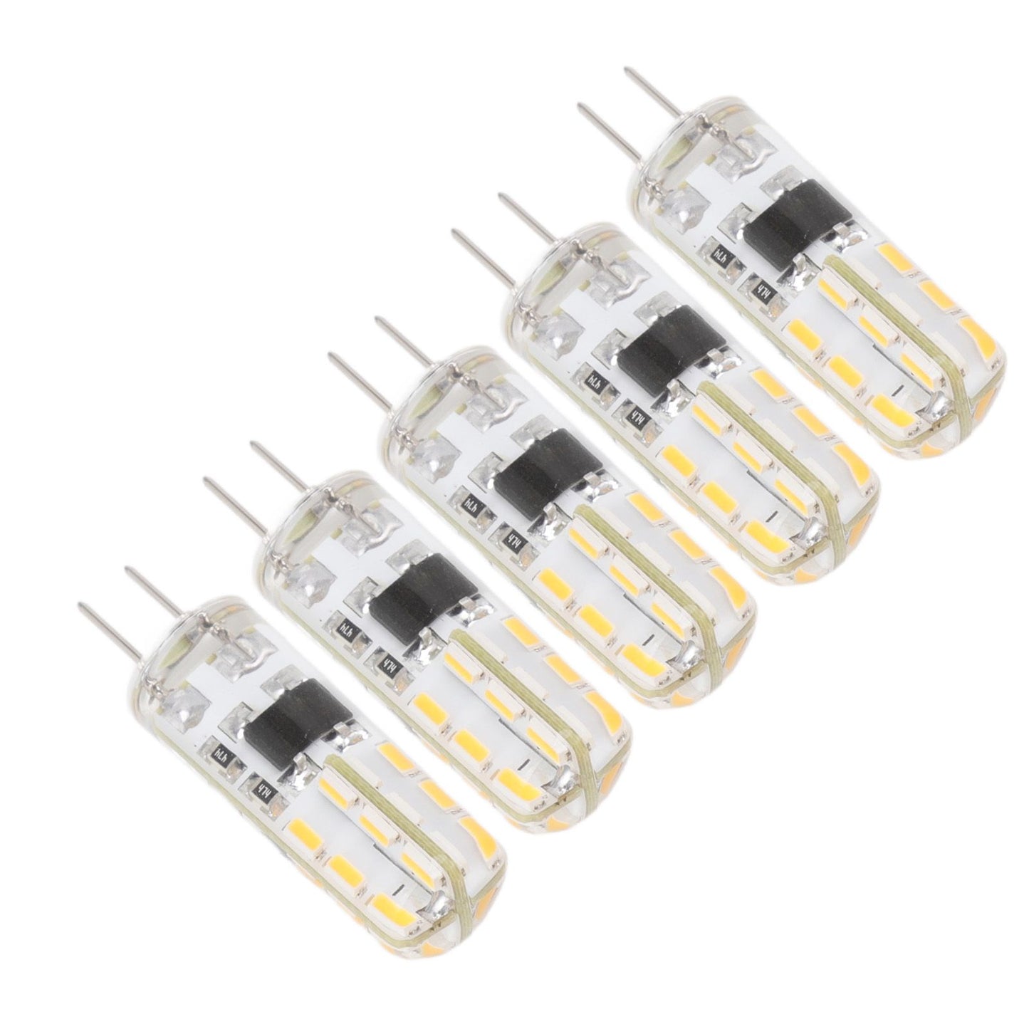 10pcs G4 LED Bulb Double Feet Base 1.5W AC110V 110LM Silicone Light Bulb for Landscape Lighting Courtyard White Light 6000K