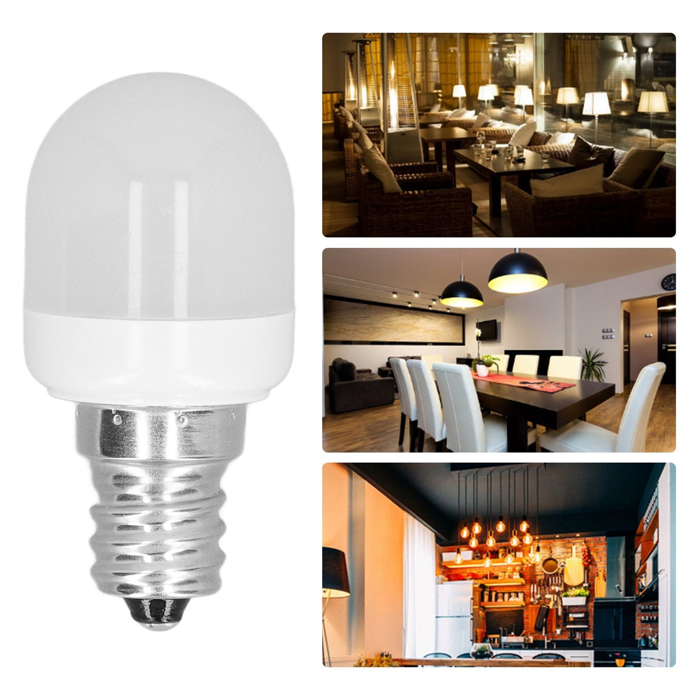 5pcs Light Bulbs E12 Thread Soft Light 1.5W 75LM LED Light Bulbs for Desk Lamp Ceiling Fan Lamp Wall Lamp AC220V White Light 3000K