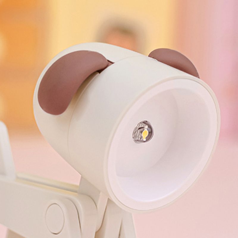 Mini Cute Pet Night Light Kawaii LED Desk Lamp Ins Mini Cute Little Phone Stand Decorative Furnishing Articles Beige Dog