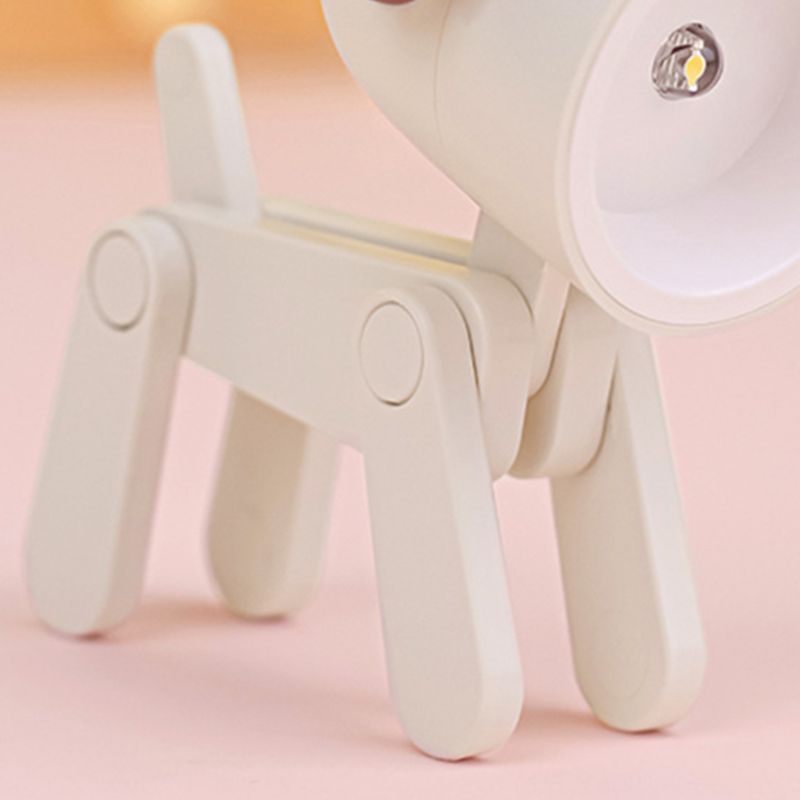 Mini Cute Pet Night Light Kawaii LED Desk Lamp Ins Mini Cute Little Phone Stand Decorative Furnishing Articles Beige Dog