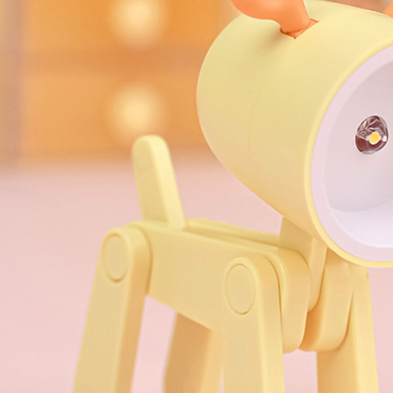 Mini Cute Pet Night Light Kawaii LED Desk Lamp Ins Mini Cute Little Phone Stand Decorative Furnishing Articles Yellow Deer
