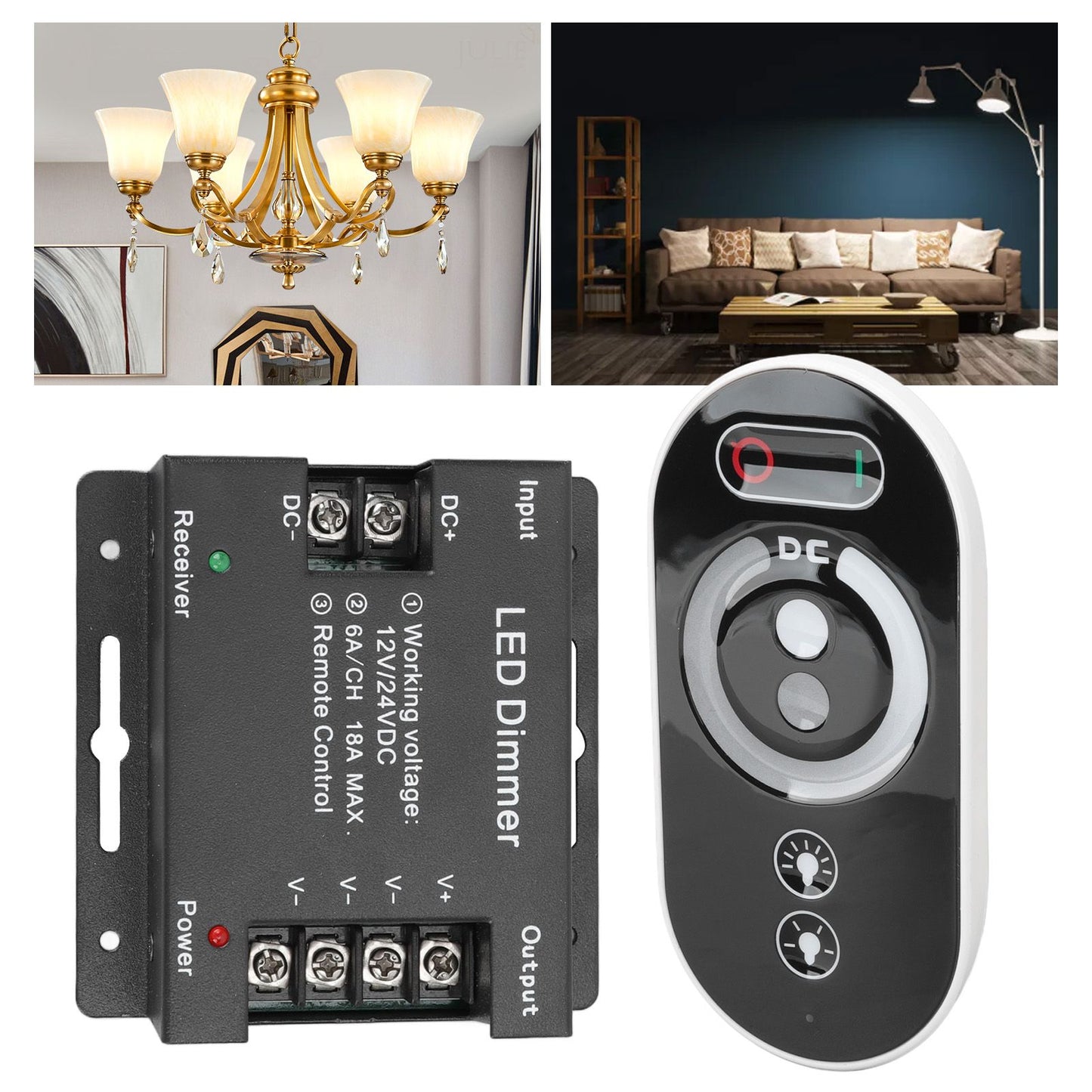Wireless LED Dimmer RF Touch LED Light Controller Remote Dimming Controller DC 12V 24V for LED Strip Light