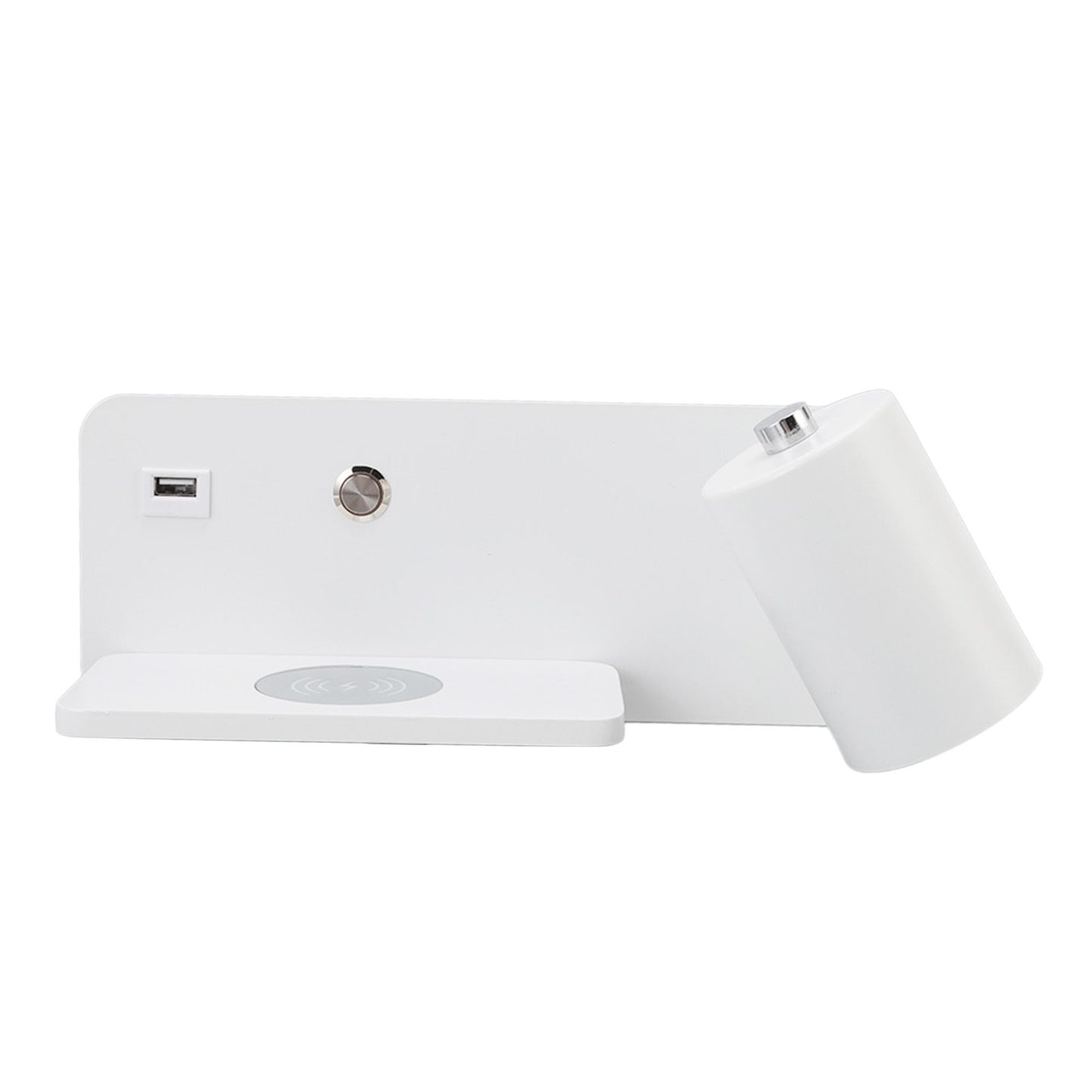 LED Wall Light USB Interface Wireless Charging LED Wall Lamp for Living Room Bedroom 85‑265V White Right