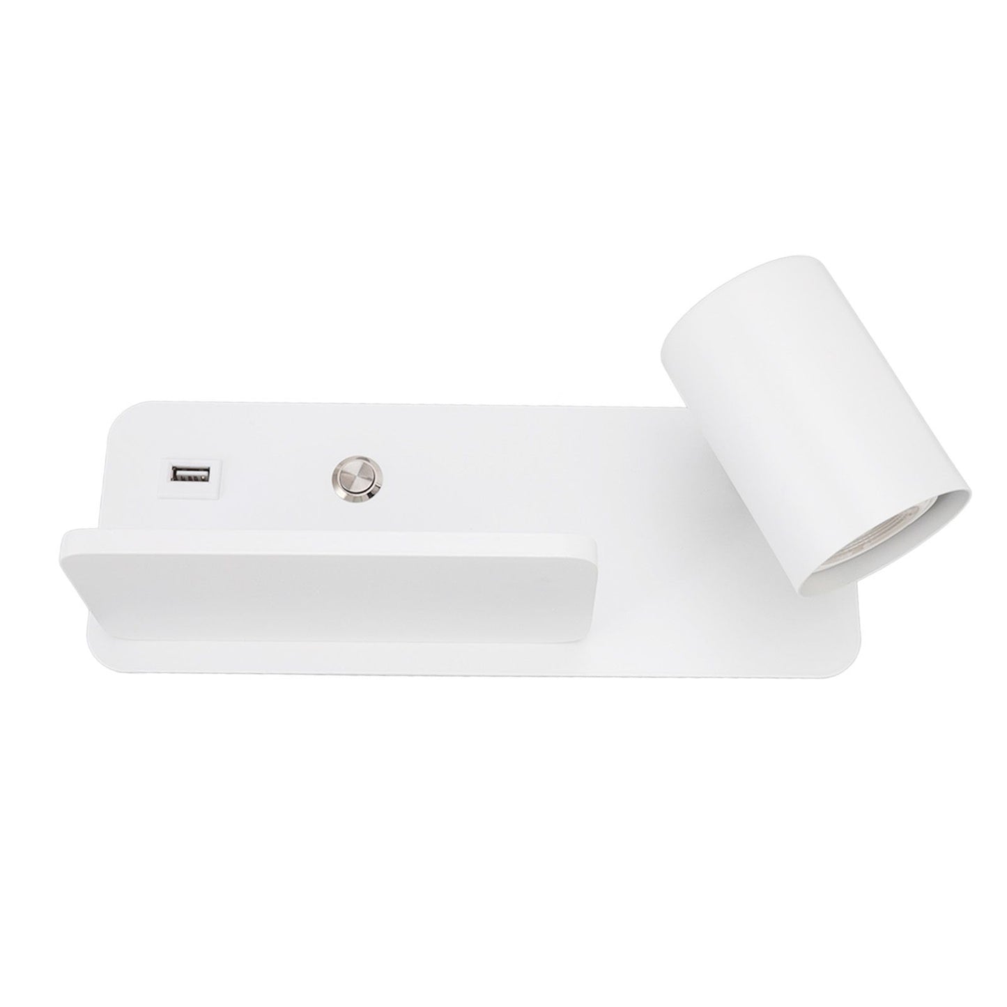 LED Wall Light USB Interface Wireless Charging LED Wall Lamp for Living Room Bedroom 85‑265V White Right