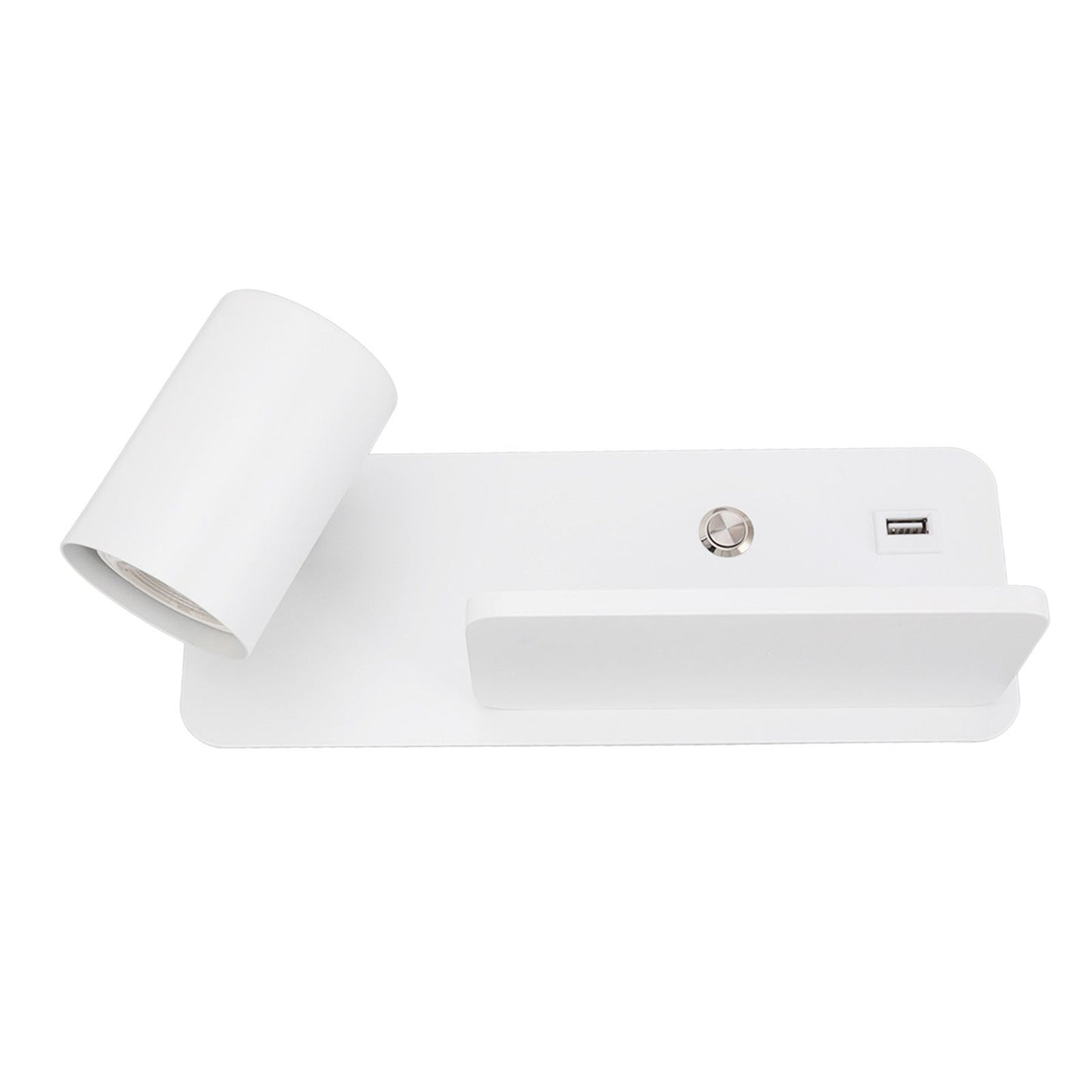 LED Wall Light USB Interface Wireless Charging LED Wall Lamp for Living Room Bedroom 85‑265V White Left