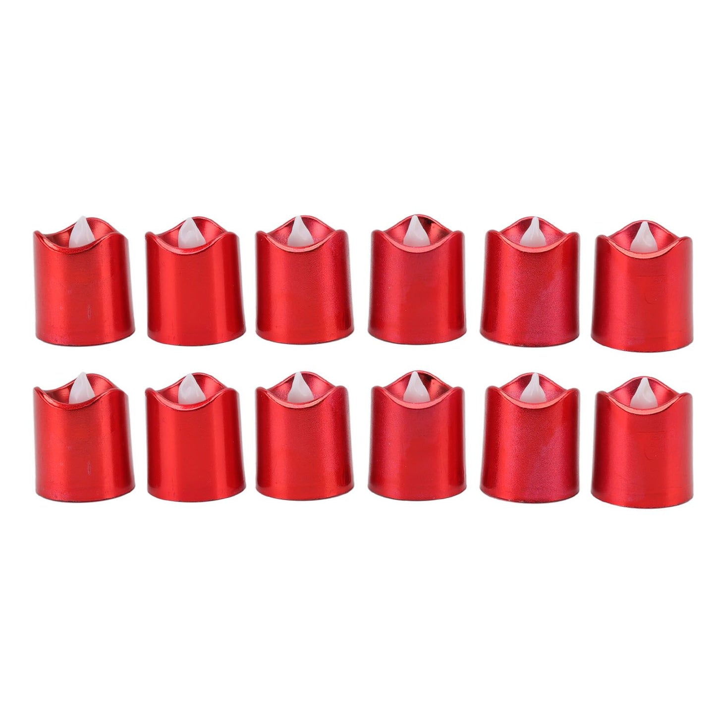 12Pcs Red LED Candle Lamp Warm Light Flameless Electronic LED Candle Light for Christmas Festival Birthday Party Wedding
