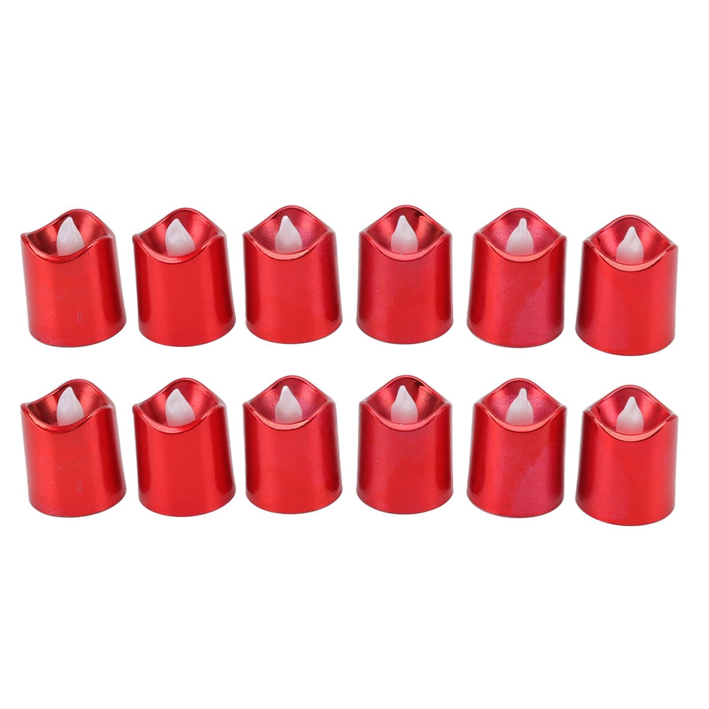 12Pcs Red LED Candle Lamp Warm Light Flameless Electronic LED Candle Light for Christmas Festival Birthday Party Wedding