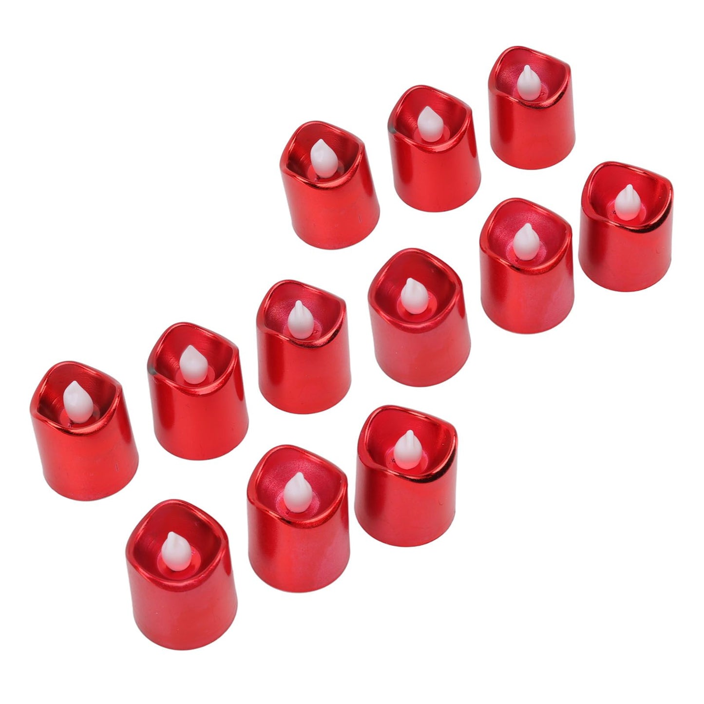 12Pcs Red LED Candle Lamp Warm Light Flameless Electronic LED Candle Light for Christmas Festival Birthday Party Wedding