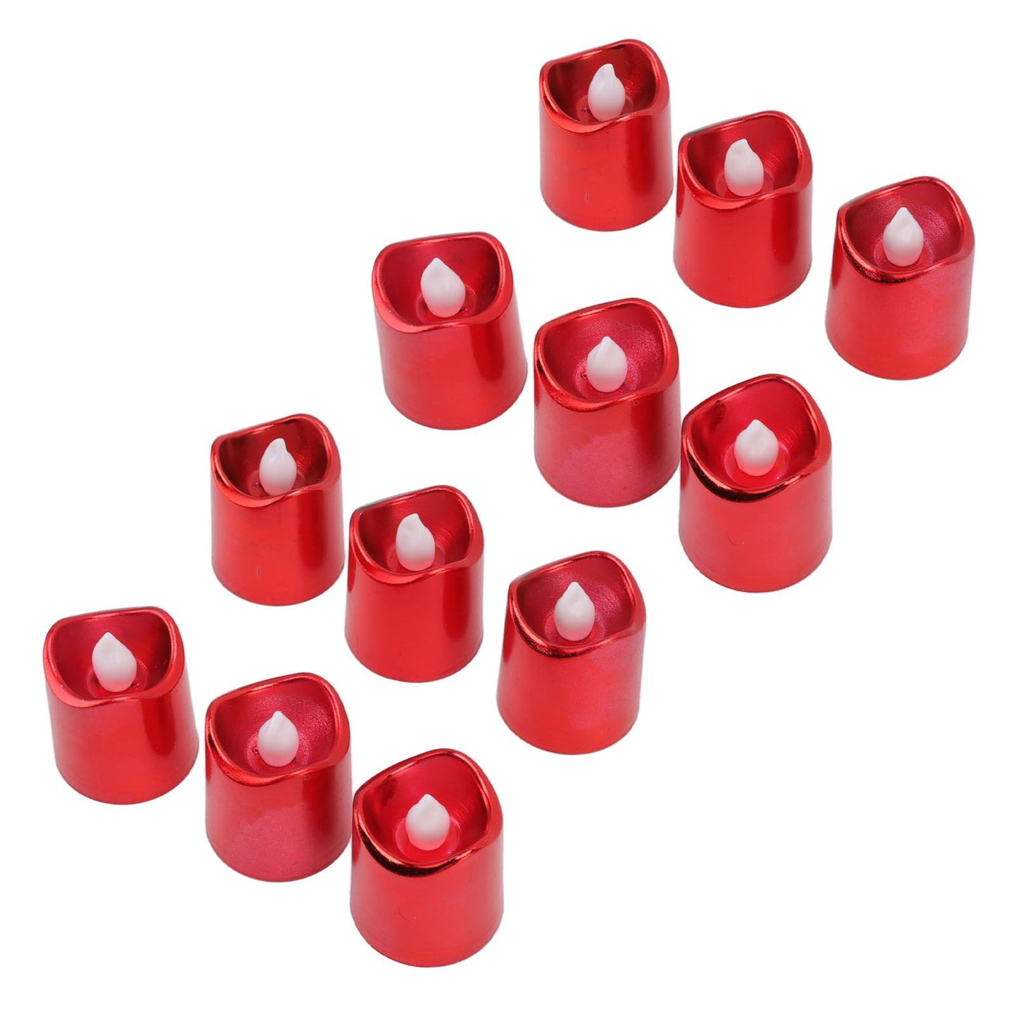 12Pcs Red LED Candle Lamp Warm Light Flameless Electronic LED Candle Light for Christmas Festival Birthday Party Wedding